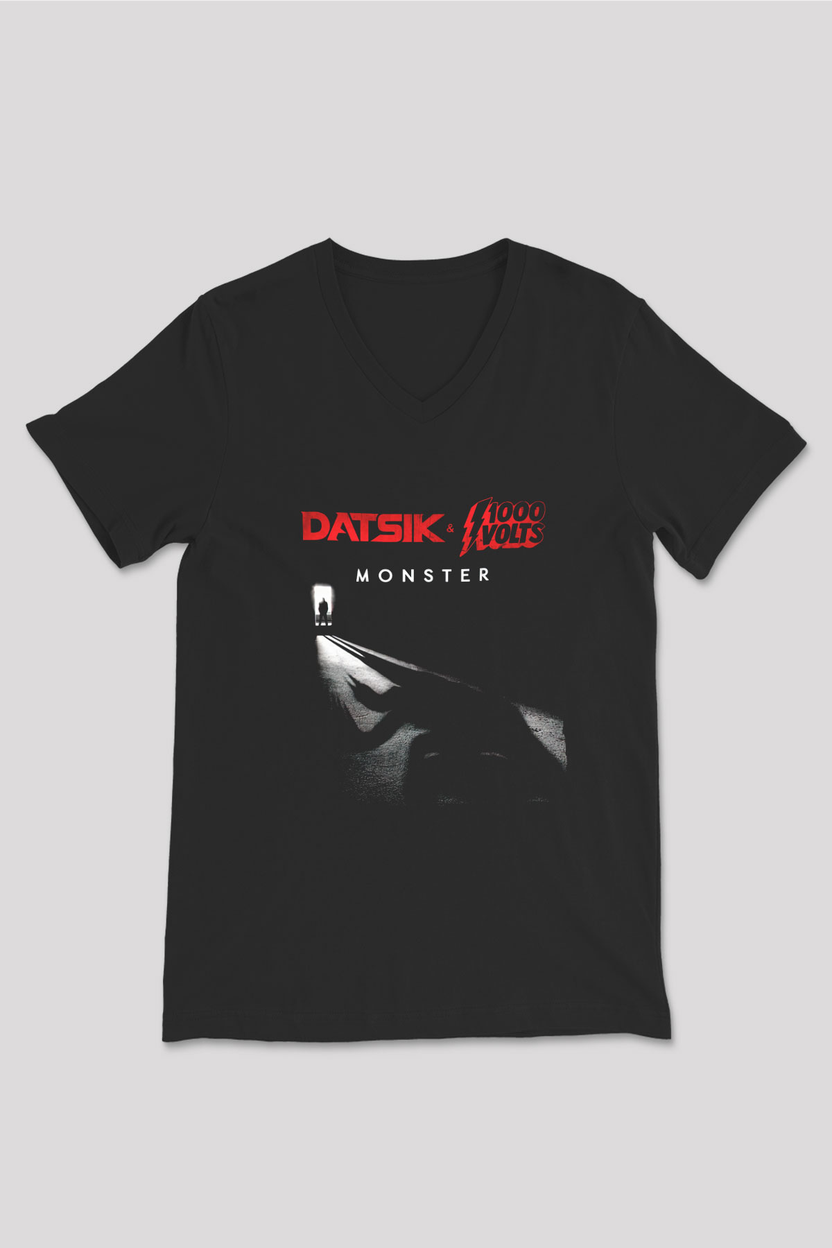 Datsik Siyah Unisex V Yaka Tişört