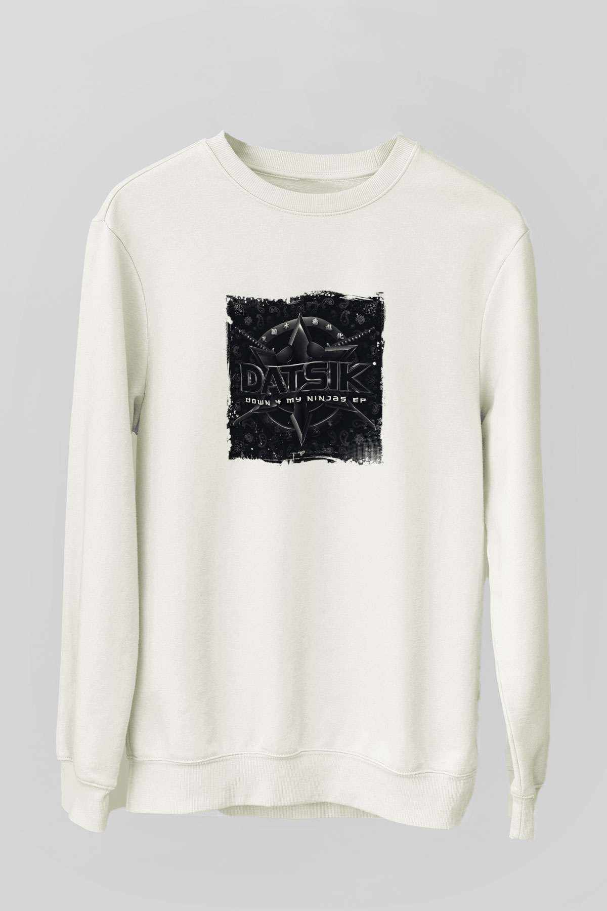 DatsikBaskılı Beyaz Sweatshirt