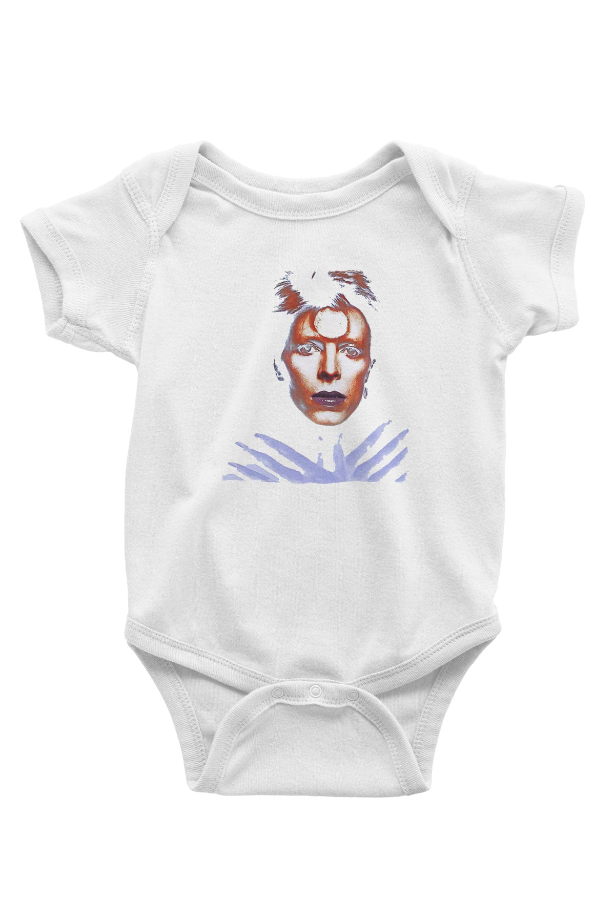 David Bowie Baskılı Beyaz Unisex Bebek Body - Zıbın