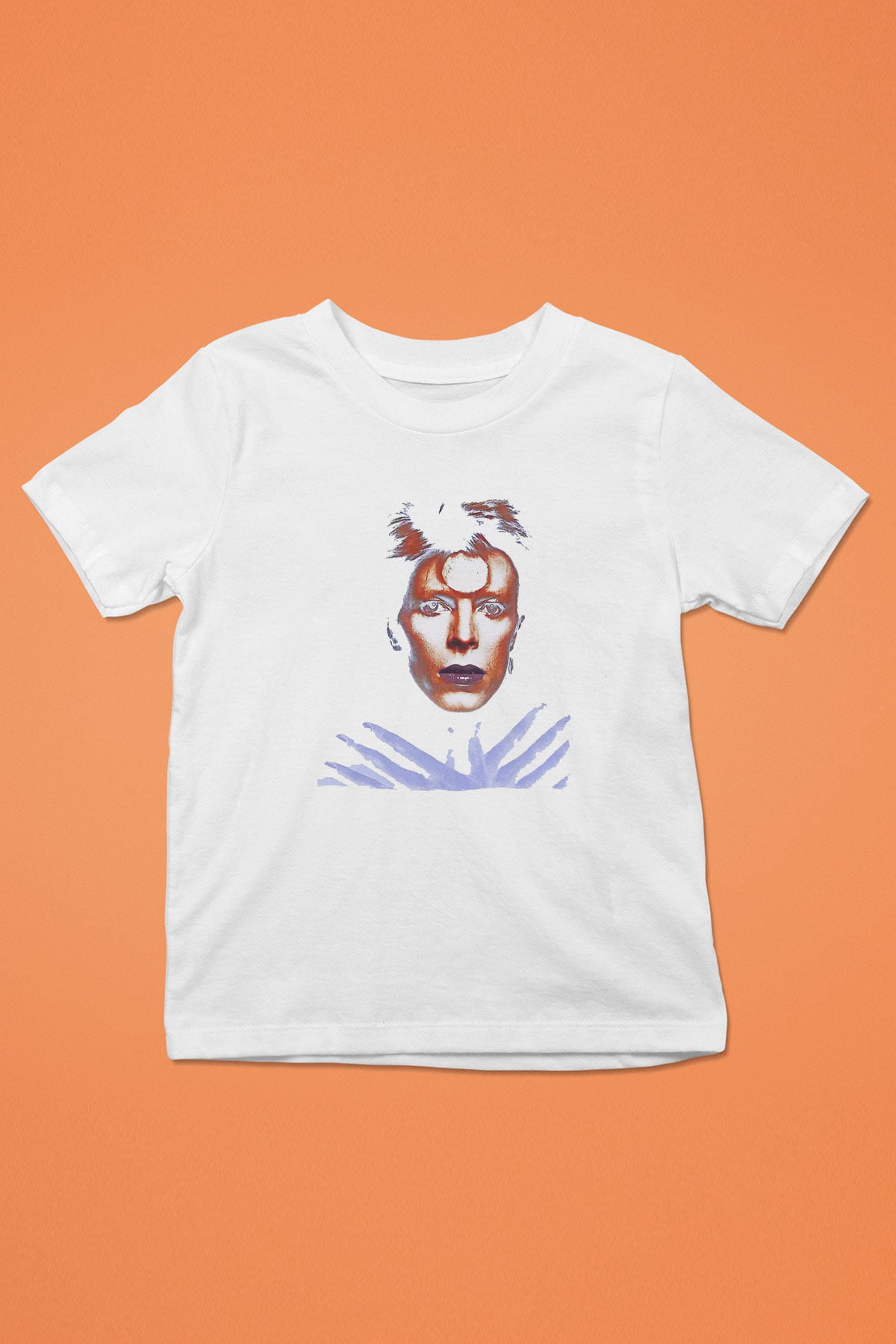 David Bowie Baskılı Beyaz Unisex Beyaz Çocuk Tişört - Tshirt