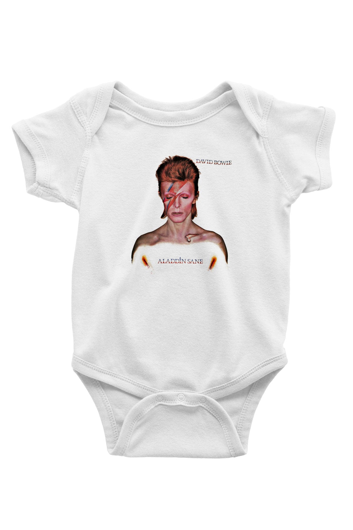 David Bowie Baskılı Unisex Beyaz Bebek Body - Zıbın