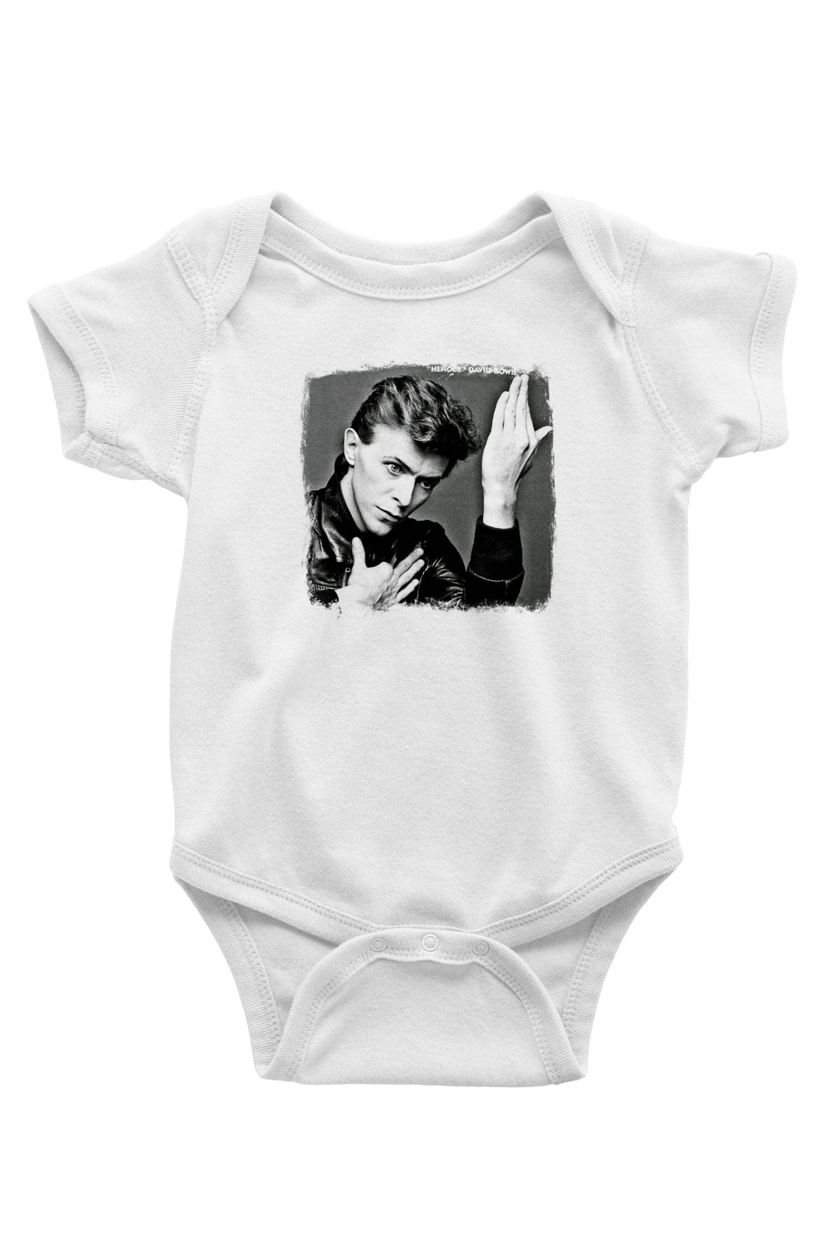 David Bowie Baskılı Unisex Beyaz Bebek Body - Zıbın