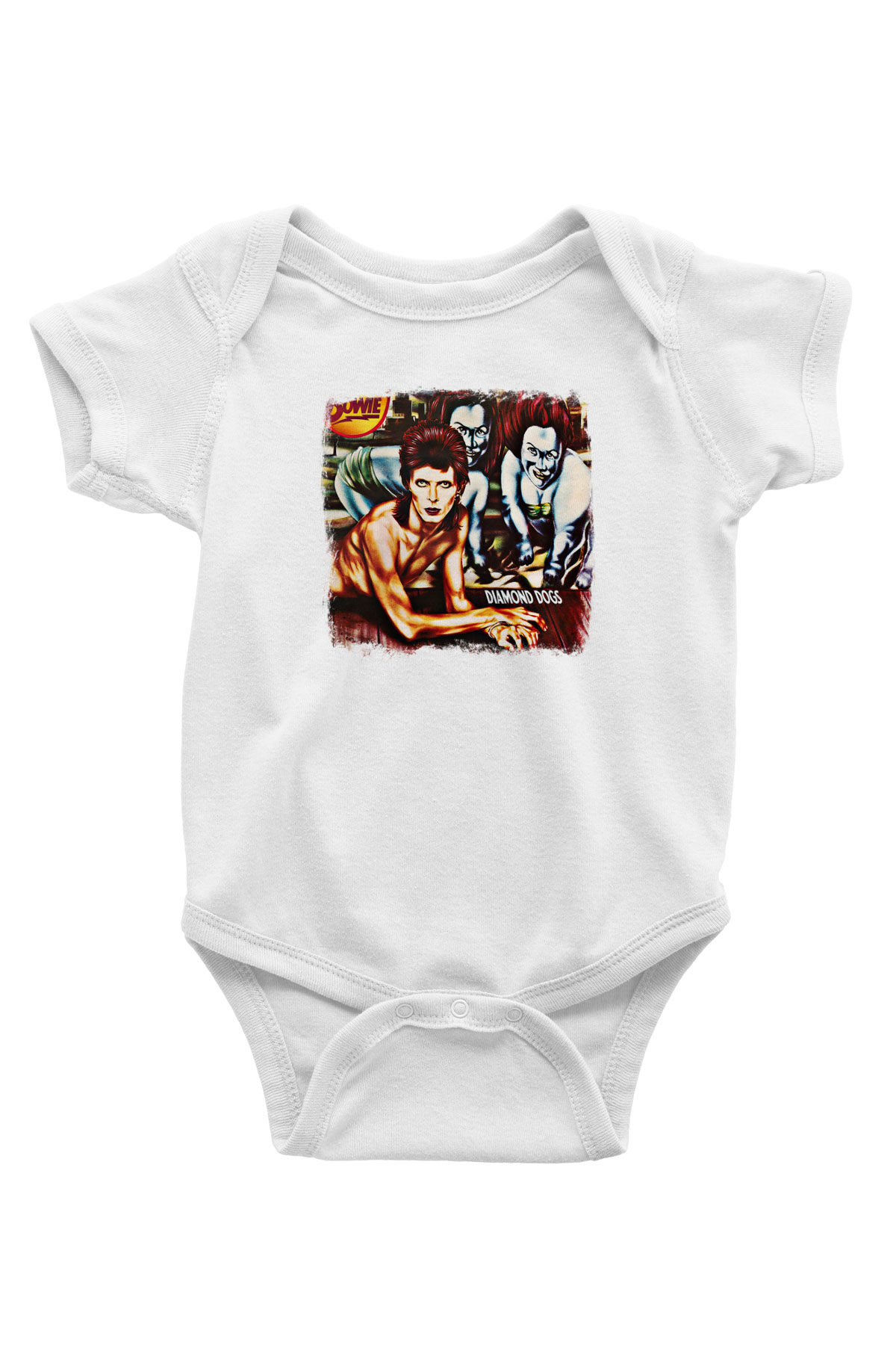 David Bowie Baskılı Unisex Beyaz Bebek Body - Zıbın