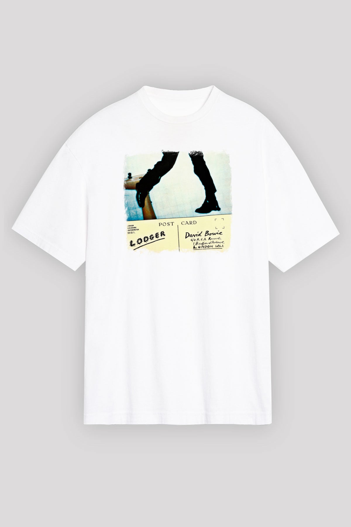 David Bowie Baskılı Unisex Beyaz Oversize Tişört