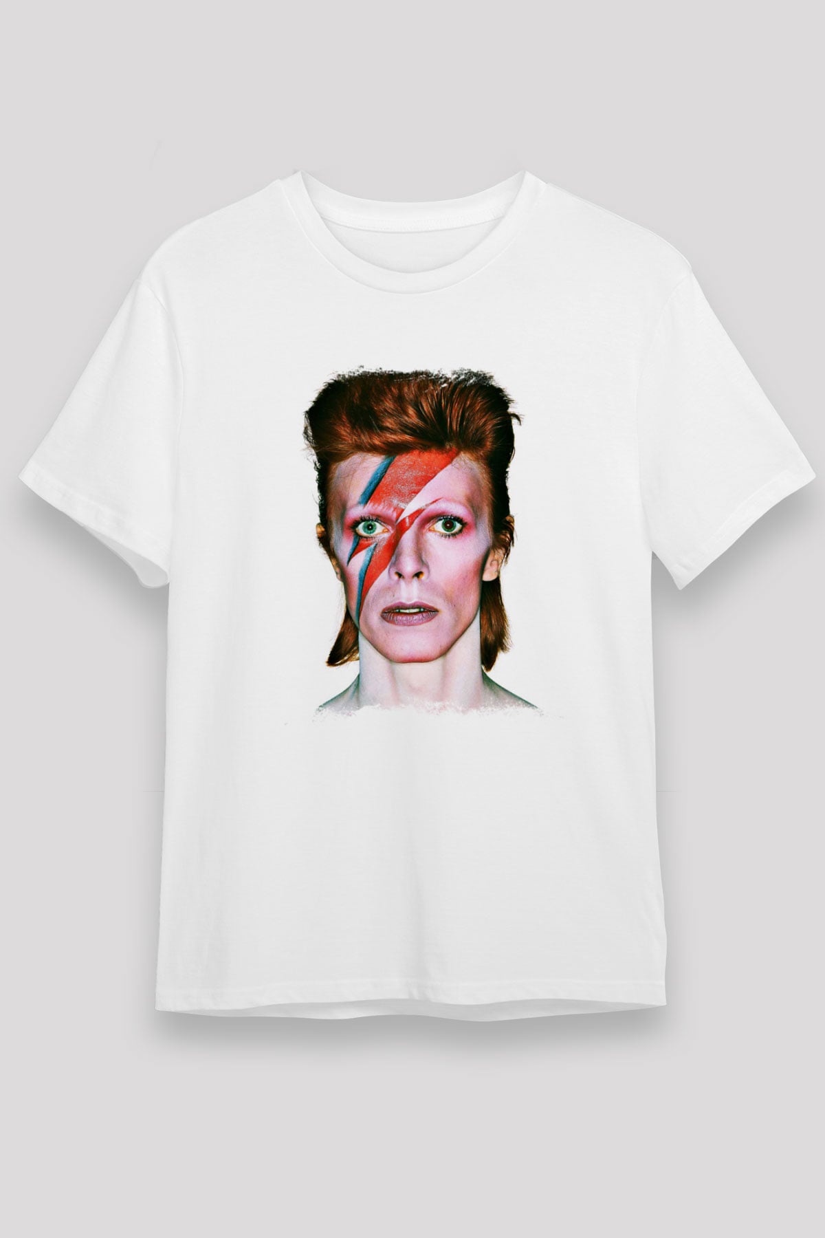 David Bowie Baskılı Unisex Beyaz Tişört