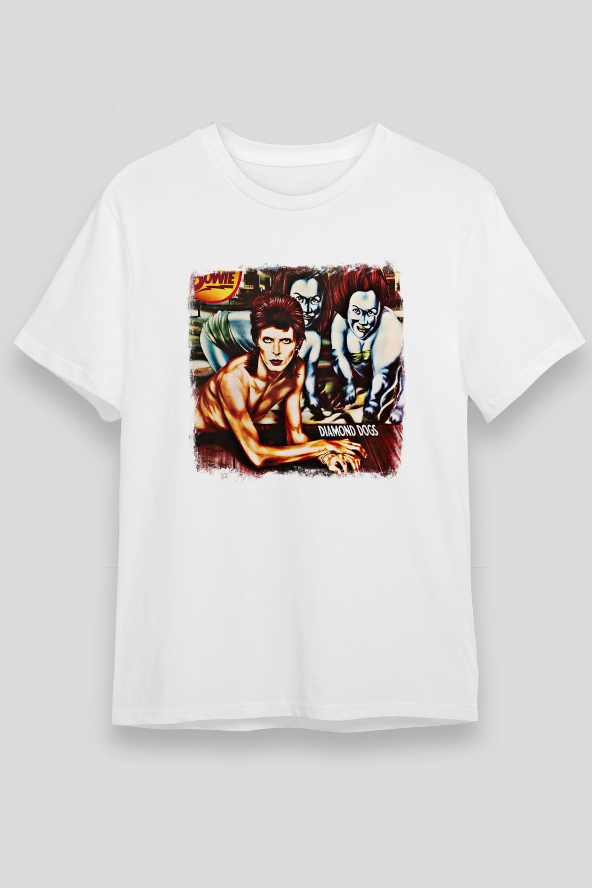 David Bowie Baskılı Unisex Beyaz Tişört