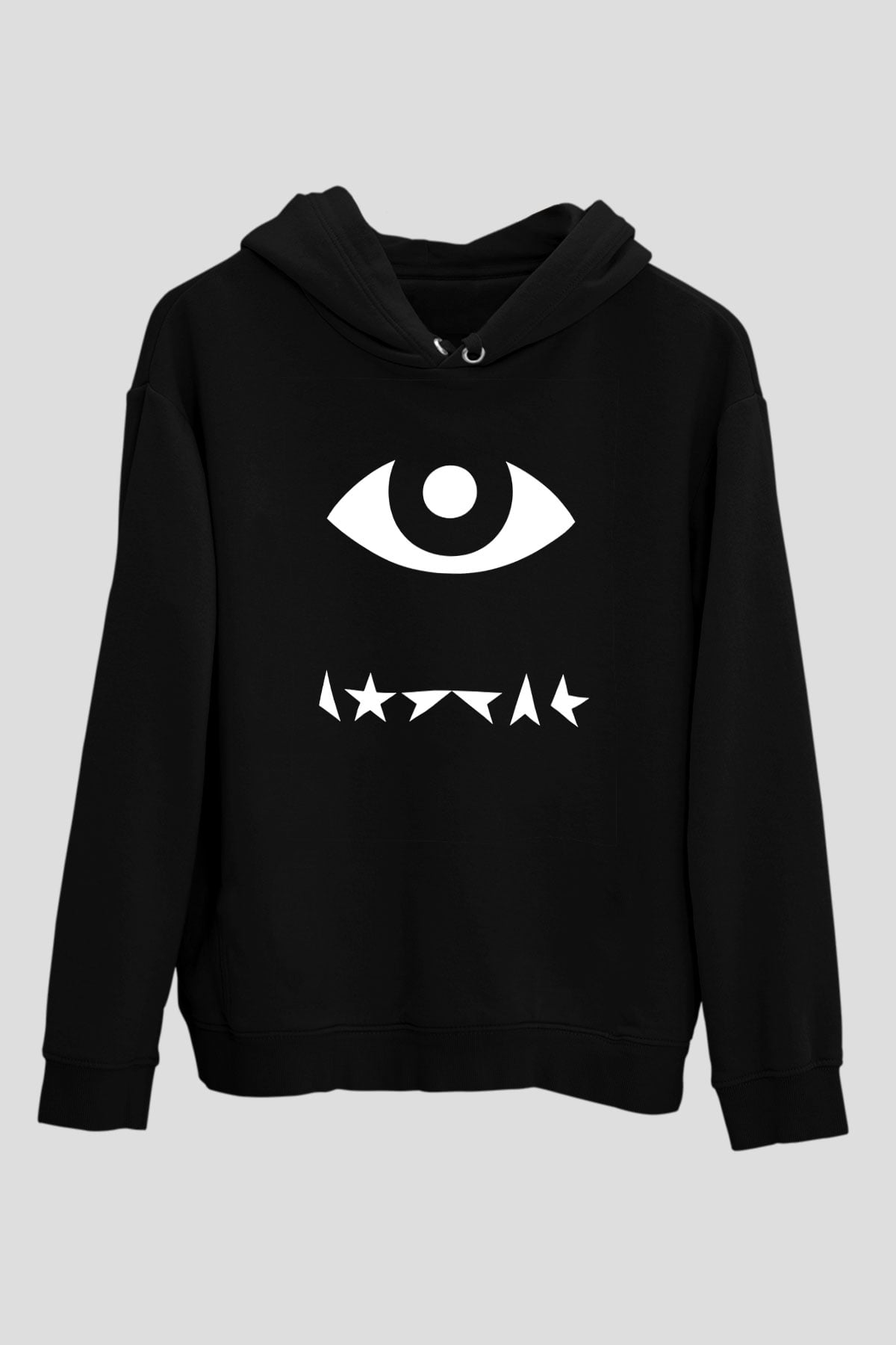 David Bowie Baskılı Unisex Siyah Hoodie