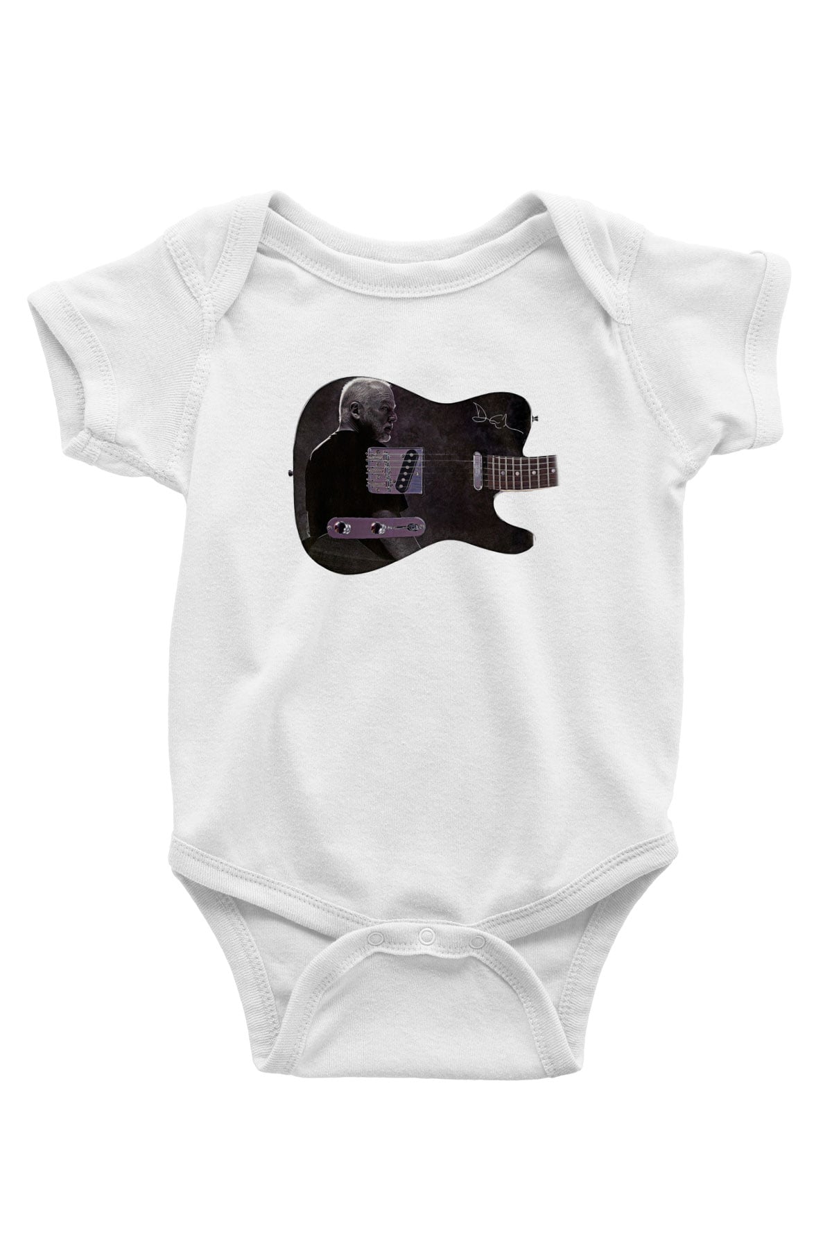 David Gilmour Baskılı Beyaz Unisex Bebek Body - Zıbın