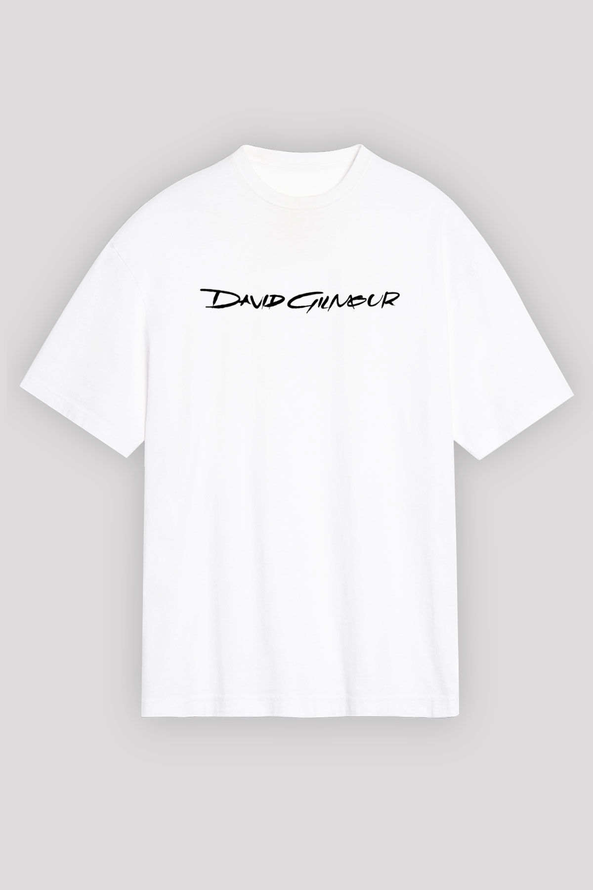 David Gilmour Baskılı Beyaz Unisex Oversize Tişört - Tshirt