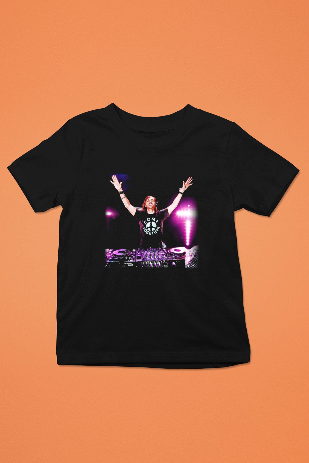 David Guetta Baskılı Siyah Unisex Çocuk Tişört