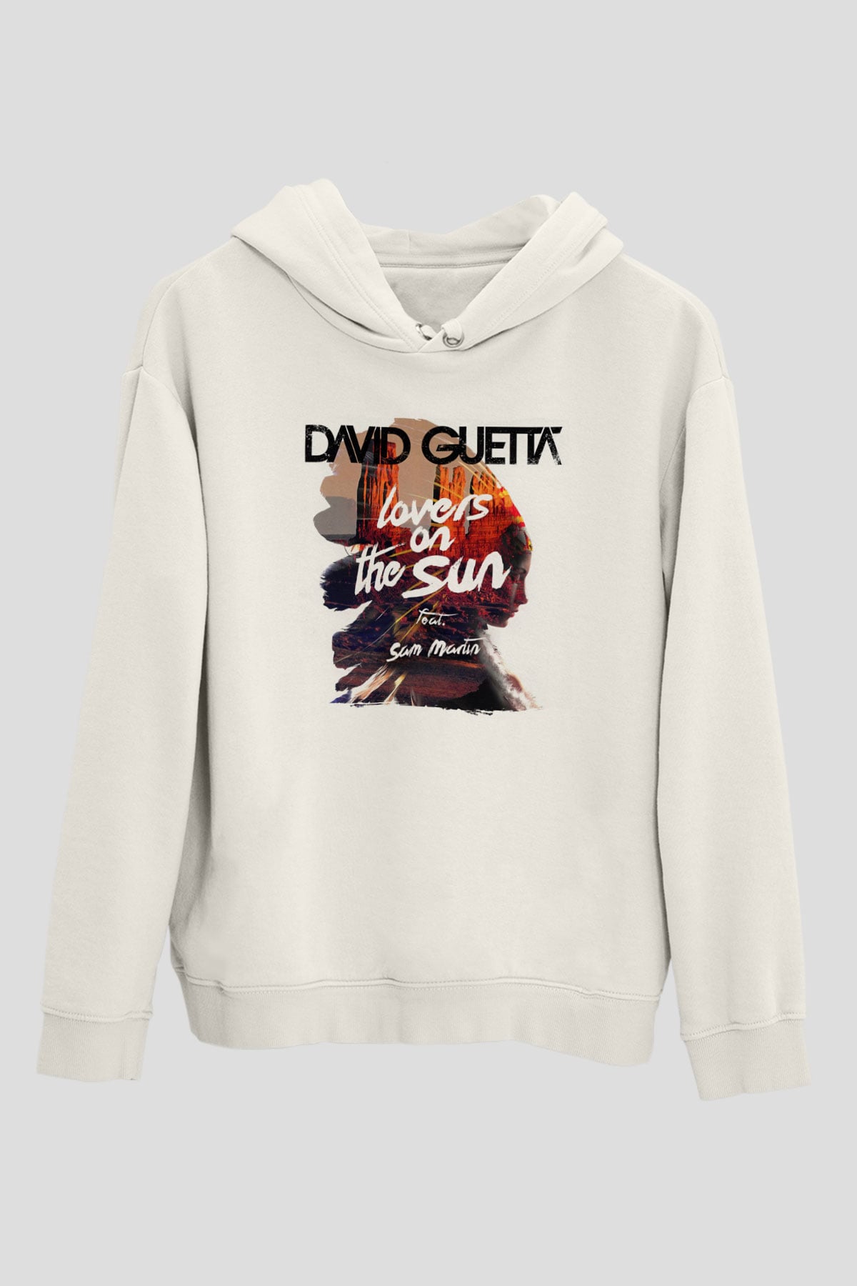 David Guetta Beyaz Unisex Kapüşonlu Sweatshirt