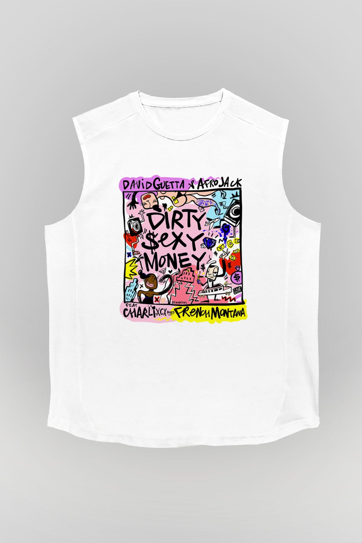 David Guetta Beyaz Unisex Kolsuz Tişört