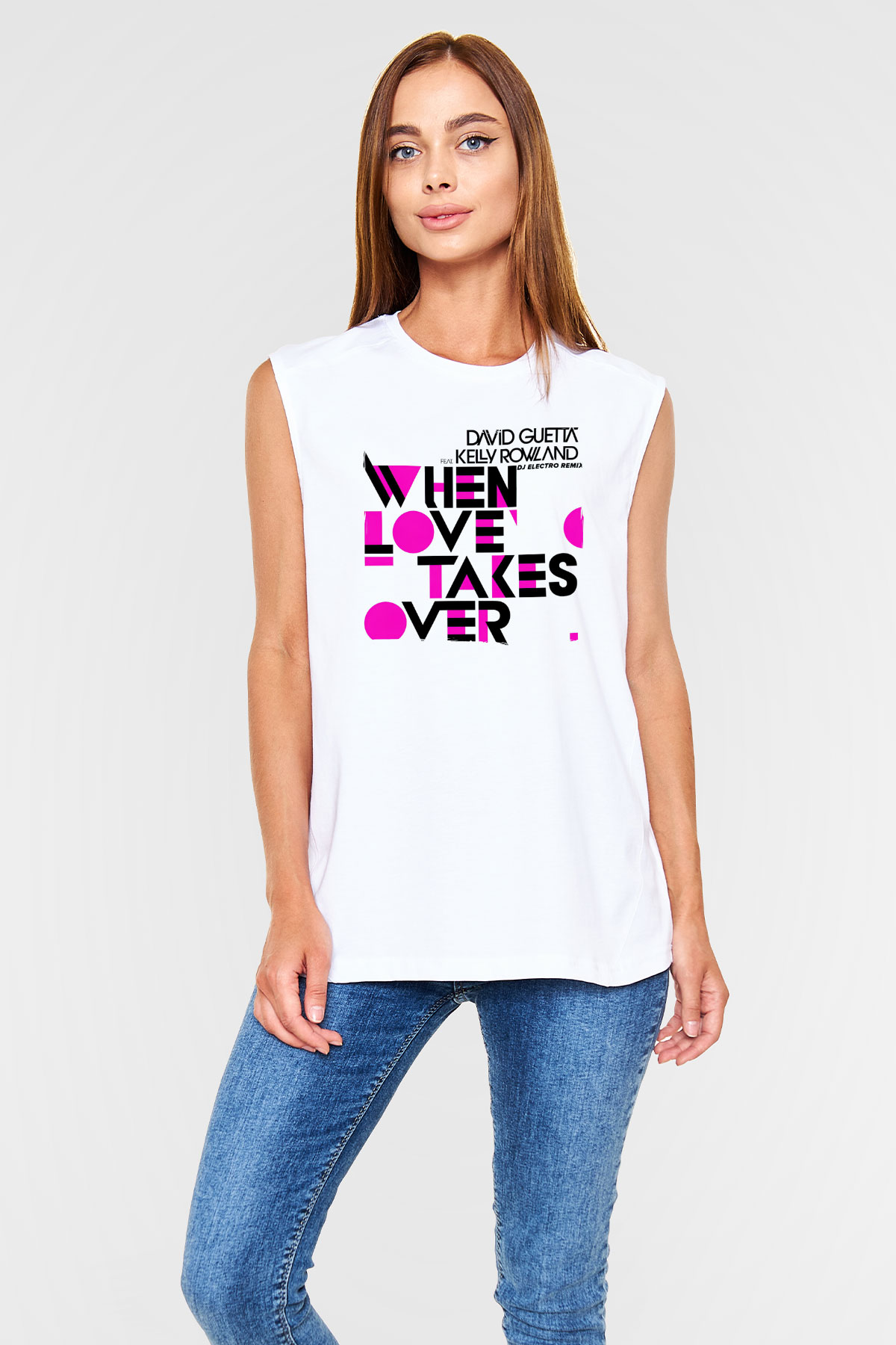 David Guetta Beyaz Unisex Kolsuz Tişört