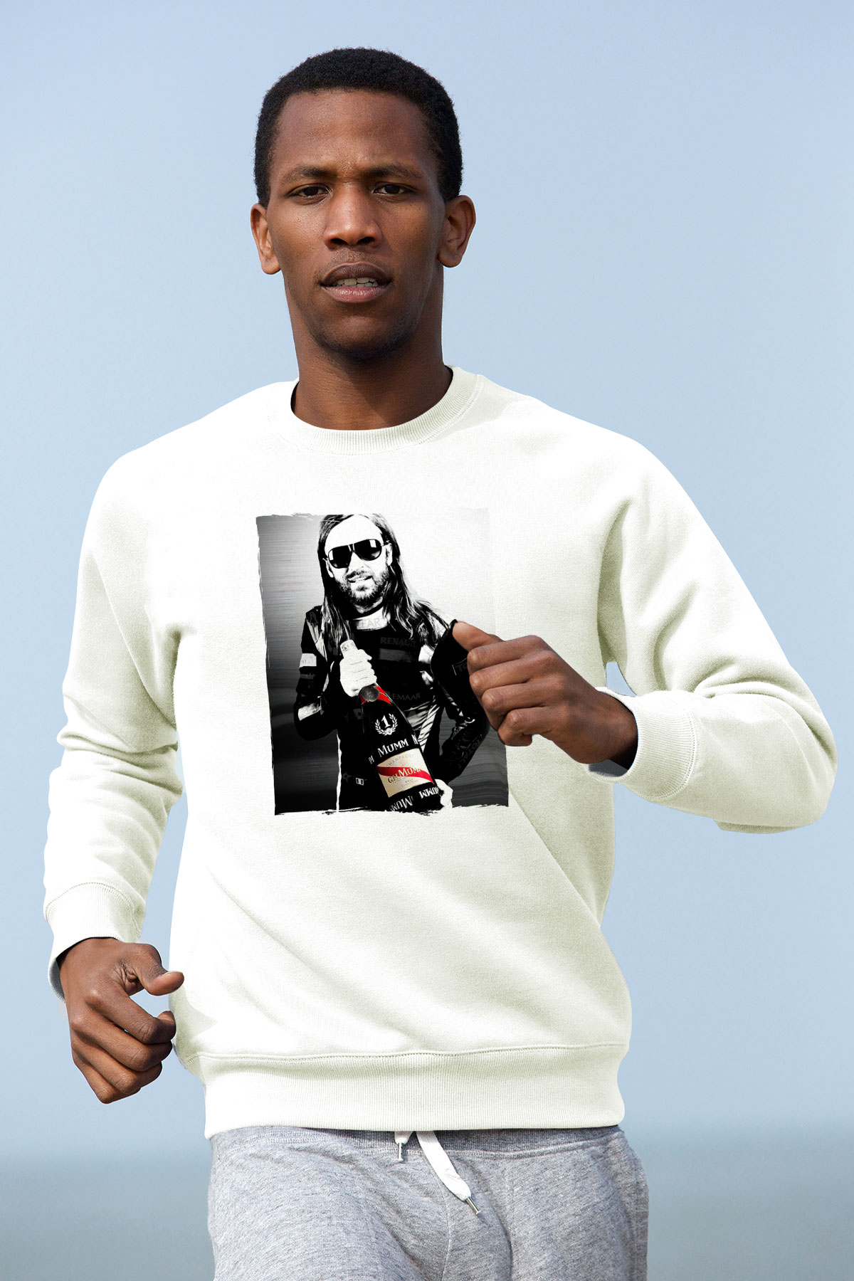 David Guetta Beyaz Unisex Sweatshirt