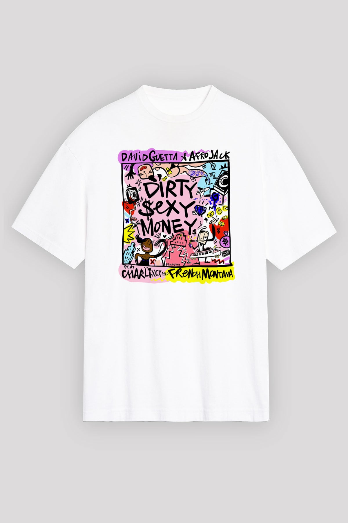 David Guetta Beyaz Unisex Tişört T-Shirt - TişörtFabrikası