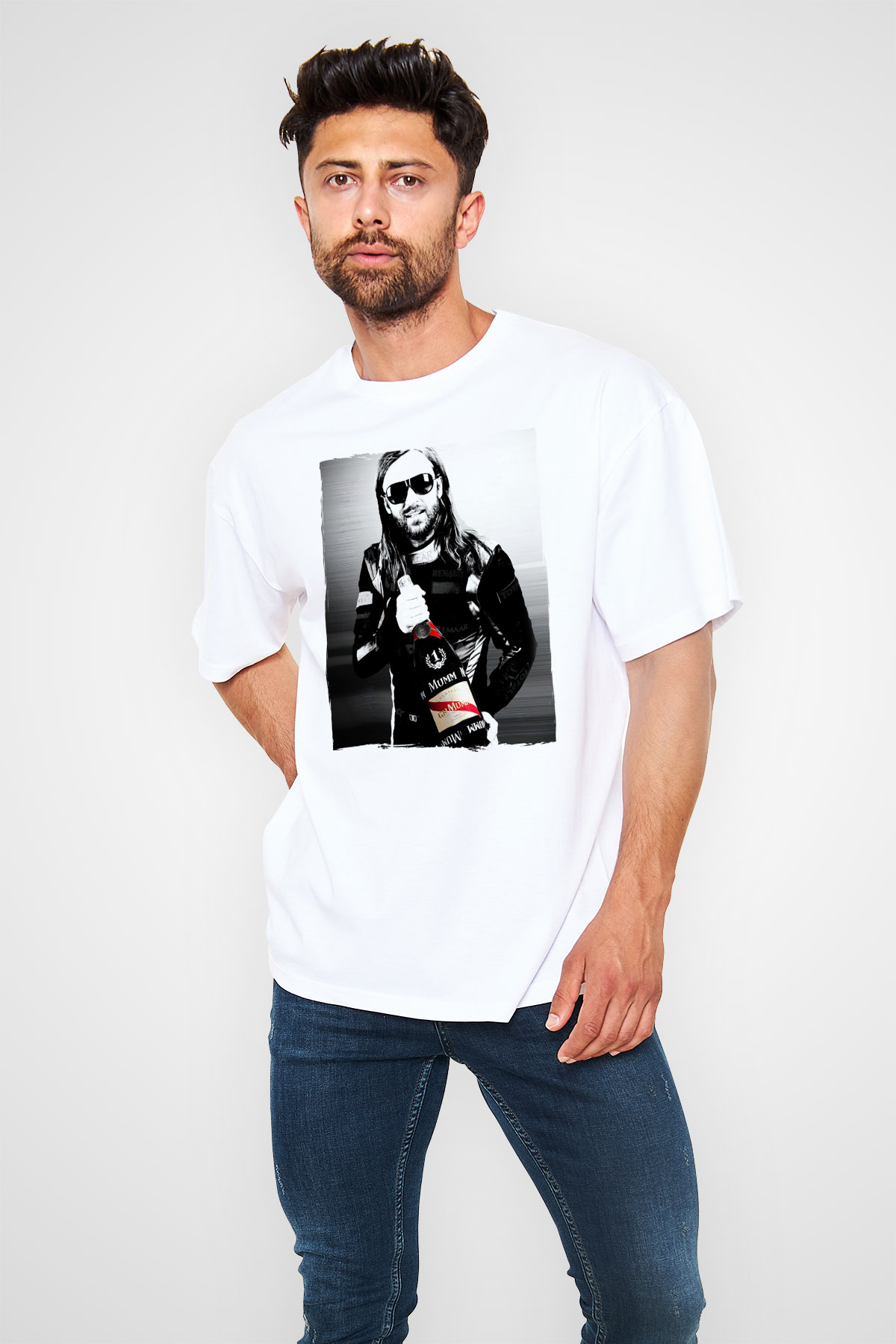 David Guetta Beyaz Unisex Tişört T-Shirt - TişörtFabrikası