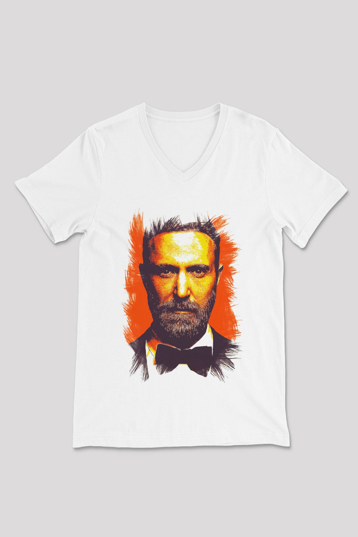 David Guetta Beyaz Unisex V Yaka Tişört