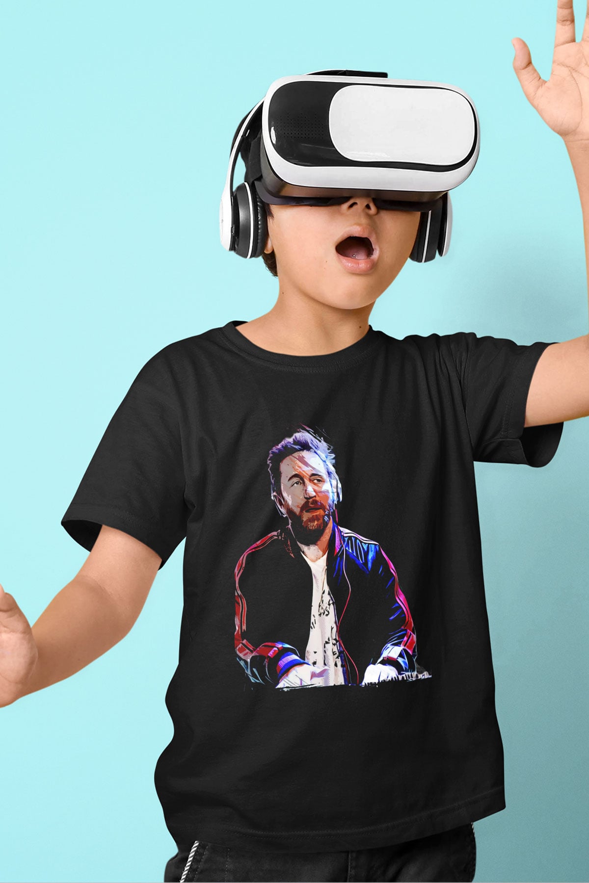 David Guetta Siyah Unisex Çocuk Tişört