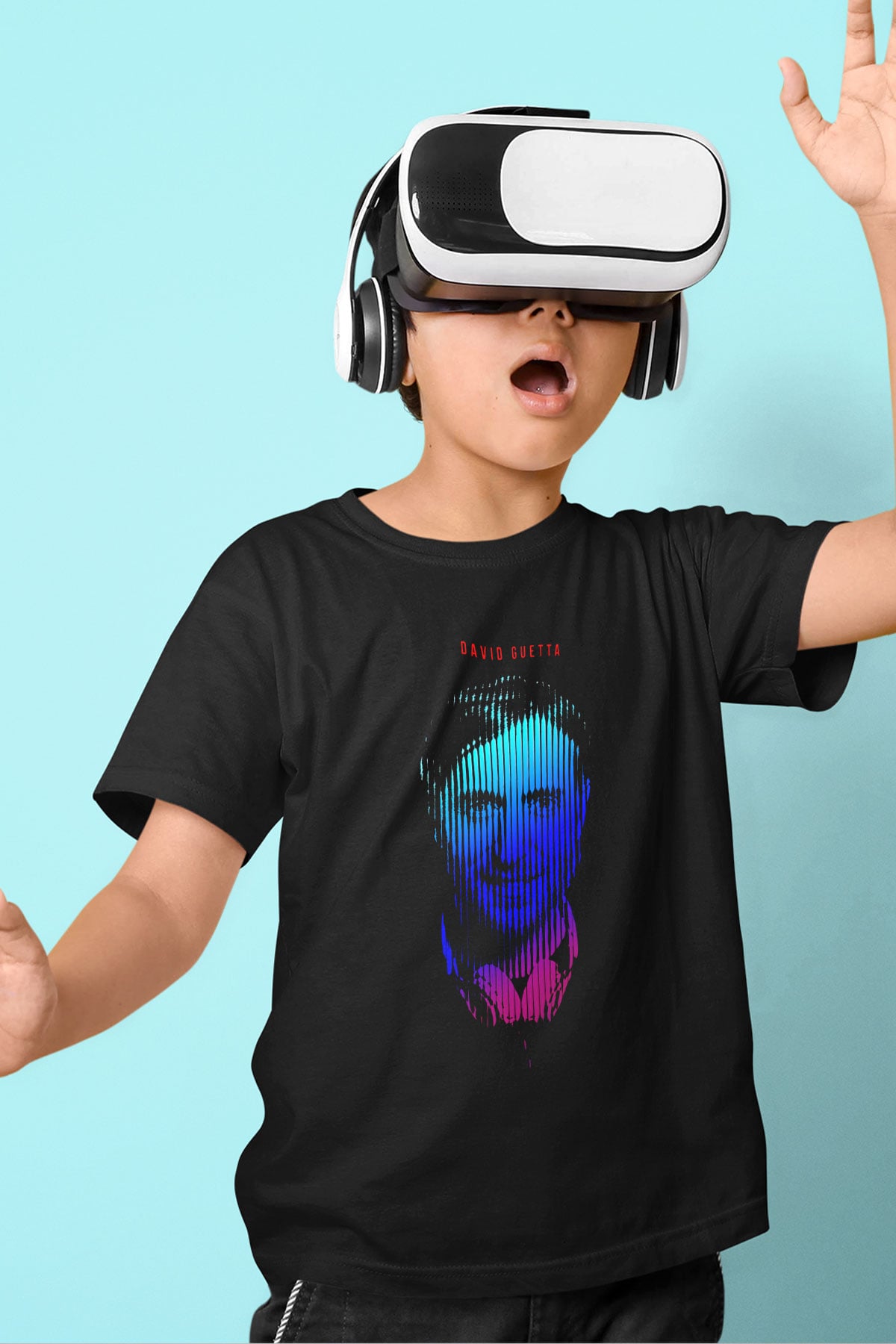 David Guetta Siyah Unisex Çocuk Tişört