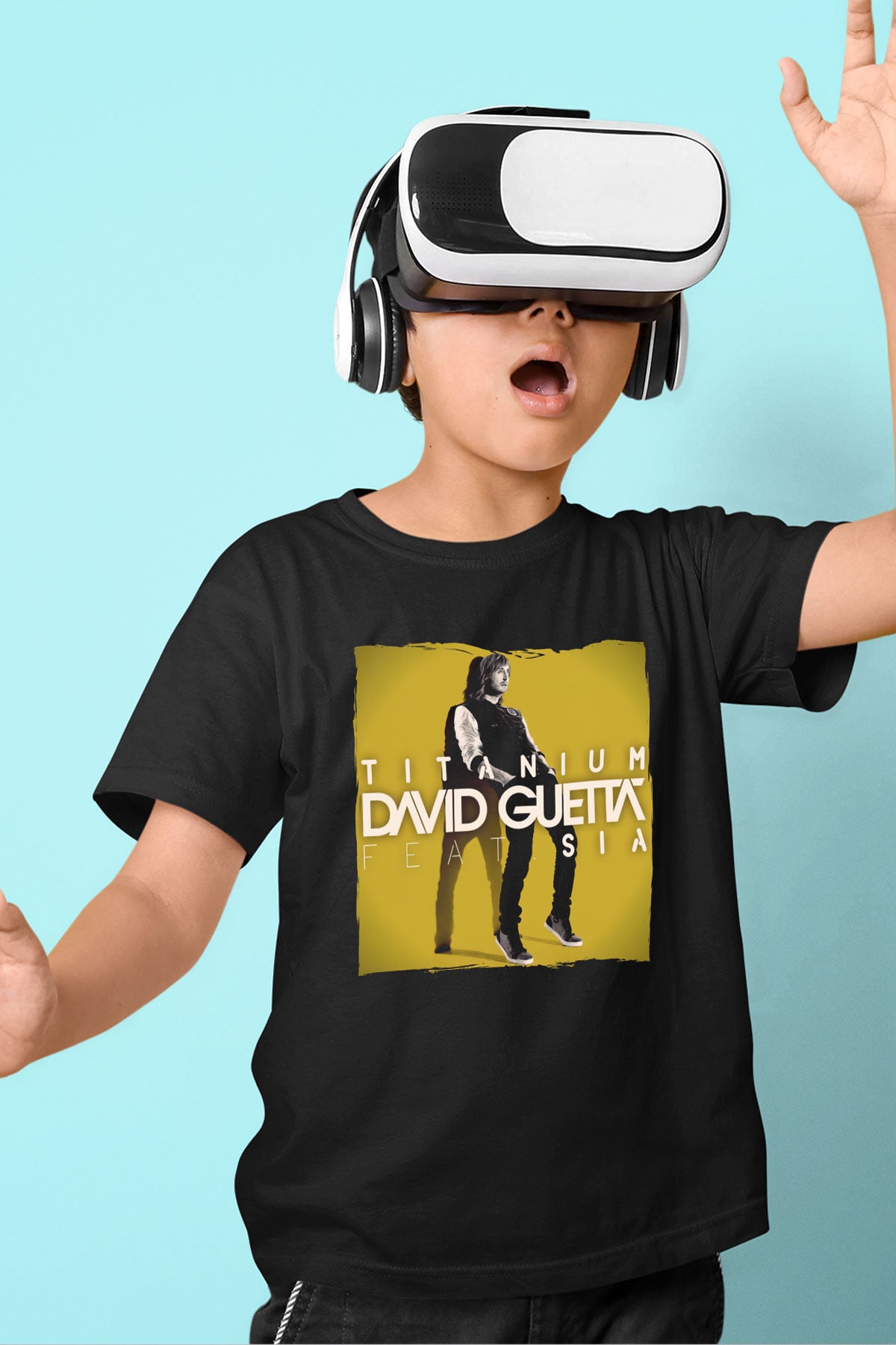 David Guetta Siyah Unisex Çocuk Tişört