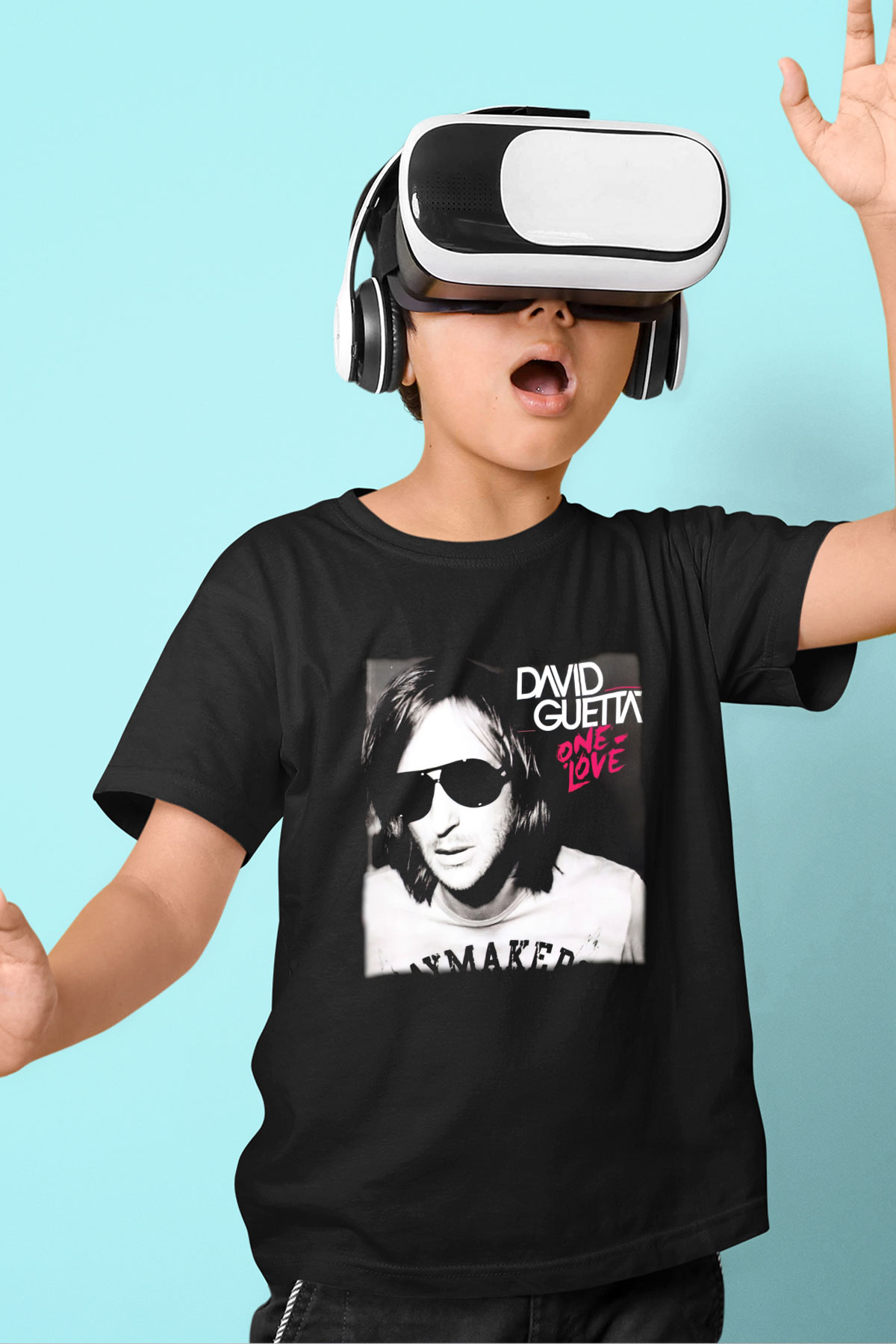David Guetta Siyah Unisex Çocuk Tişört