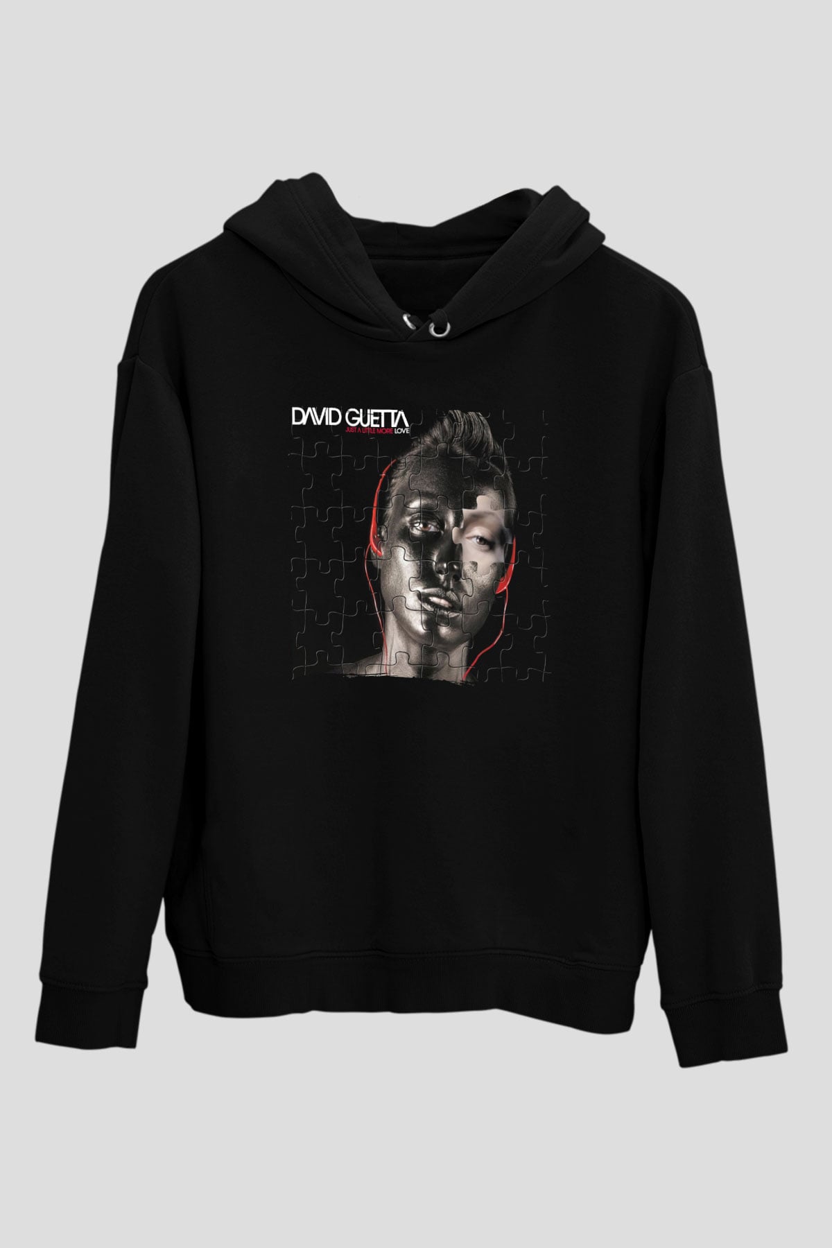 David Guetta Siyah Unisex Kapüşonlu Sweatshirt