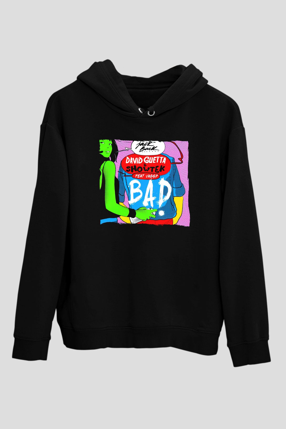 David Guetta Siyah Unisex Kapüşonlu Sweatshirt