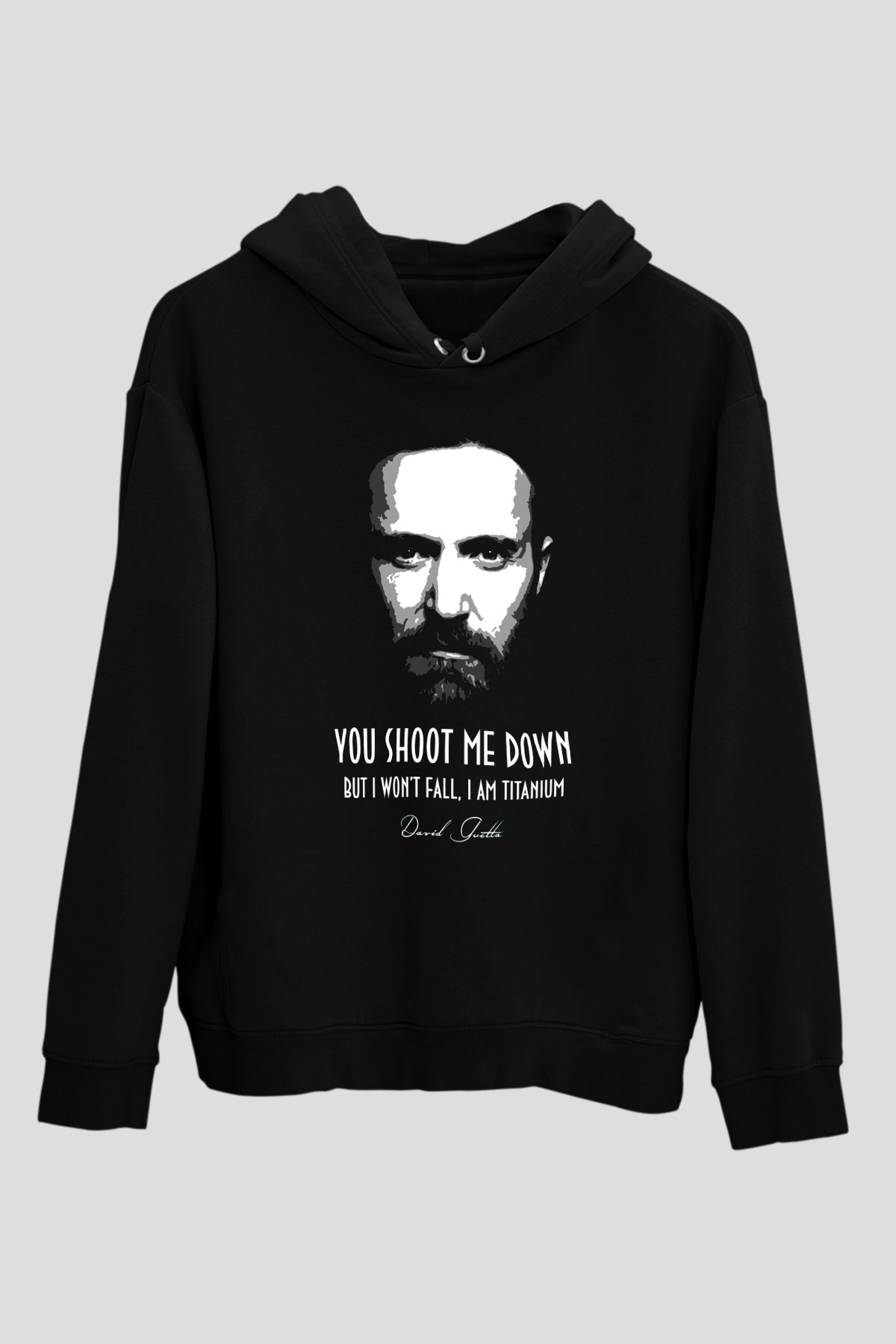 David Guetta Siyah Unisex Kapüşonlu Sweatshirt