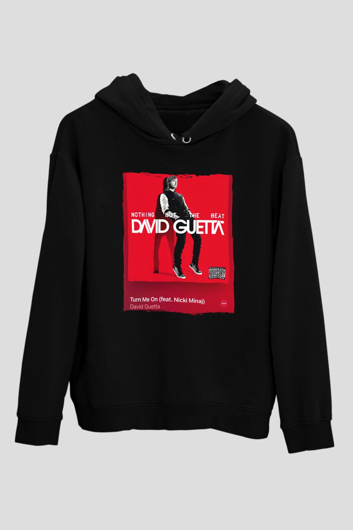 David Guetta Siyah Unisex Kapüşonlu Sweatshirt