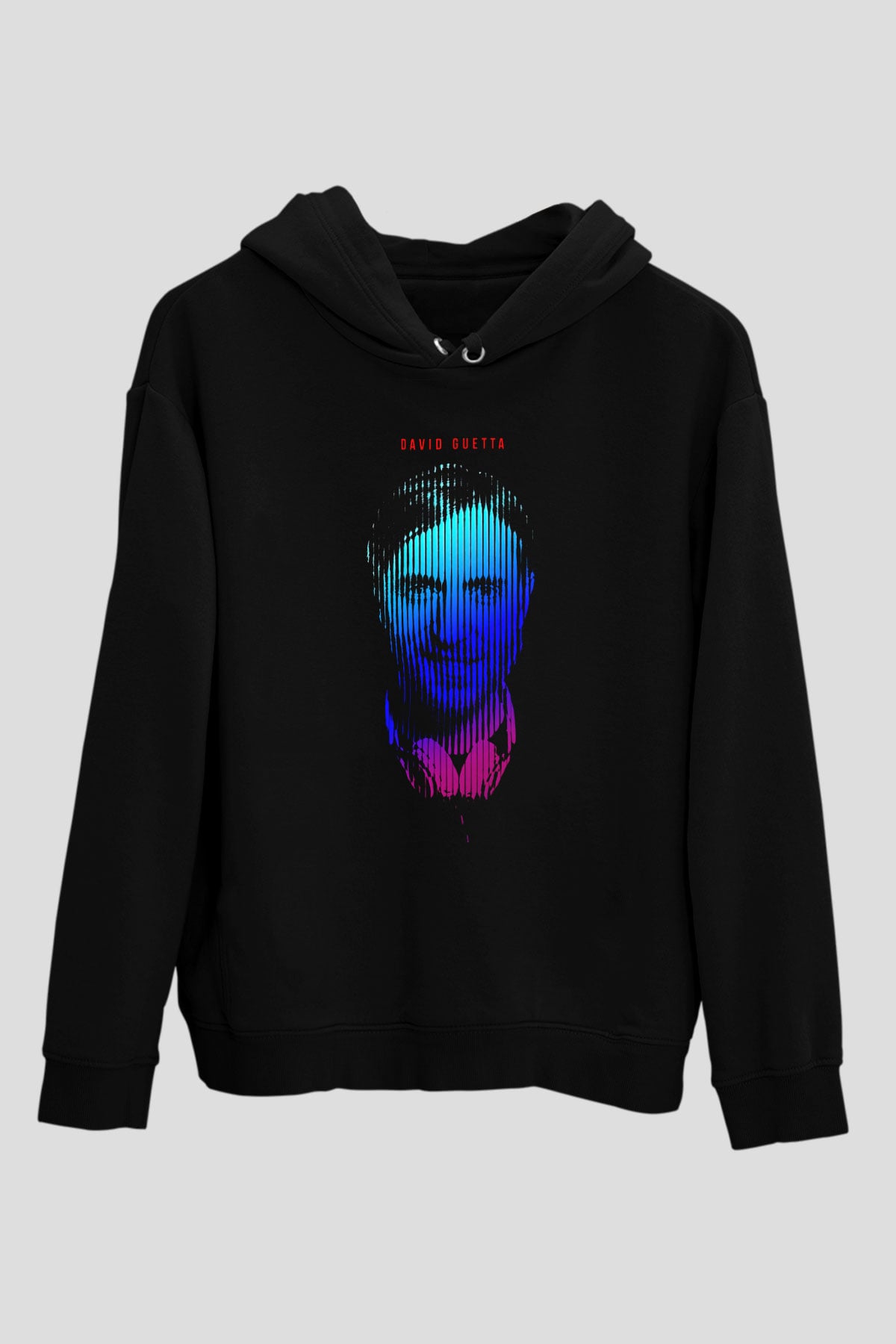 David Guetta Siyah Unisex Kapüşonlu Sweatshirt