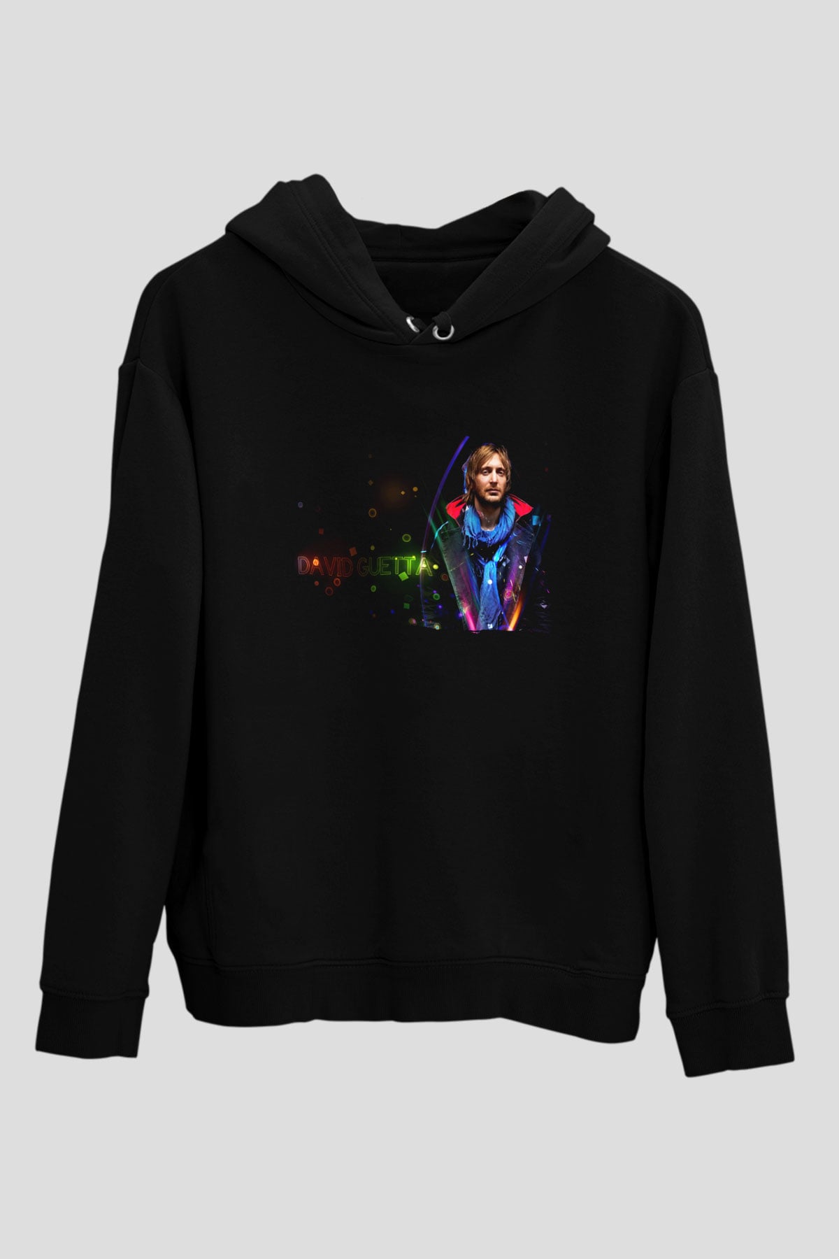 David Guetta Siyah Unisex Kapüşonlu Sweatshirt