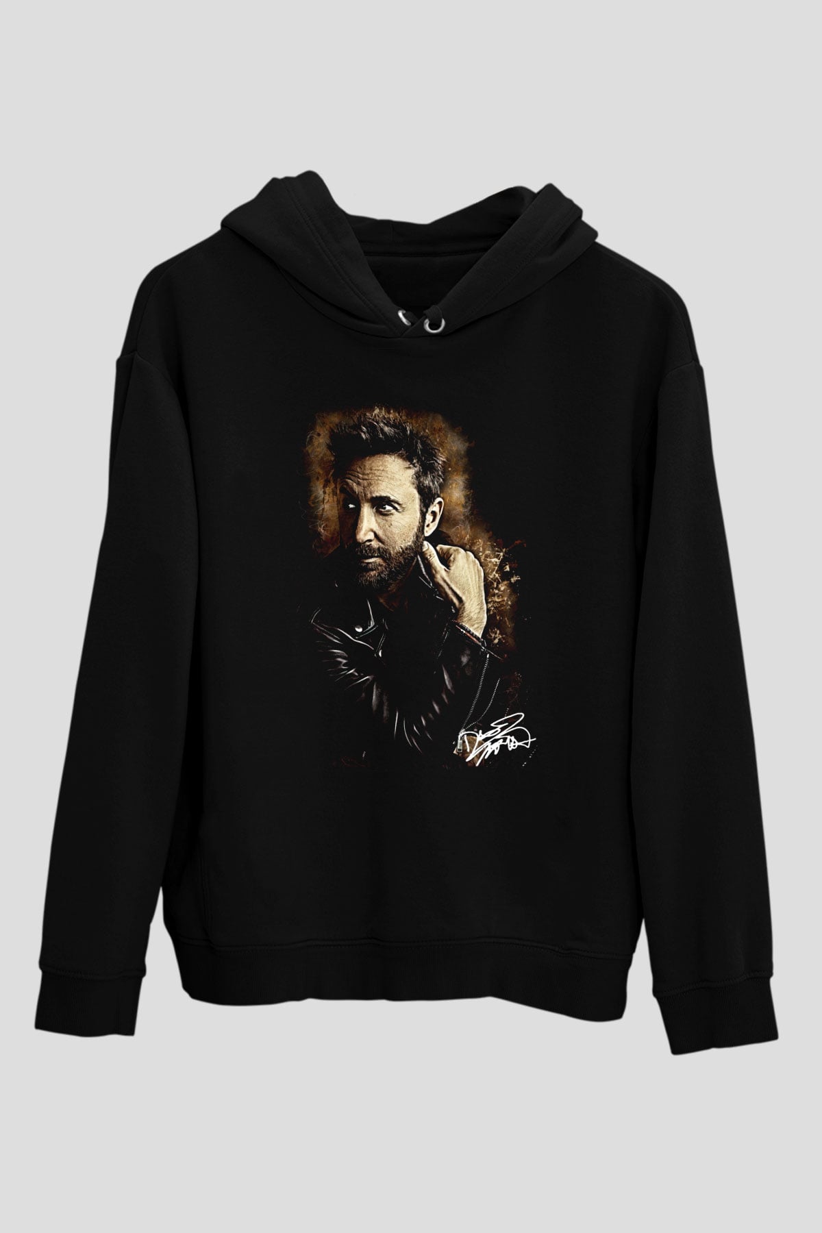 David Guetta Siyah Unisex Kapüşonlu Sweatshirt