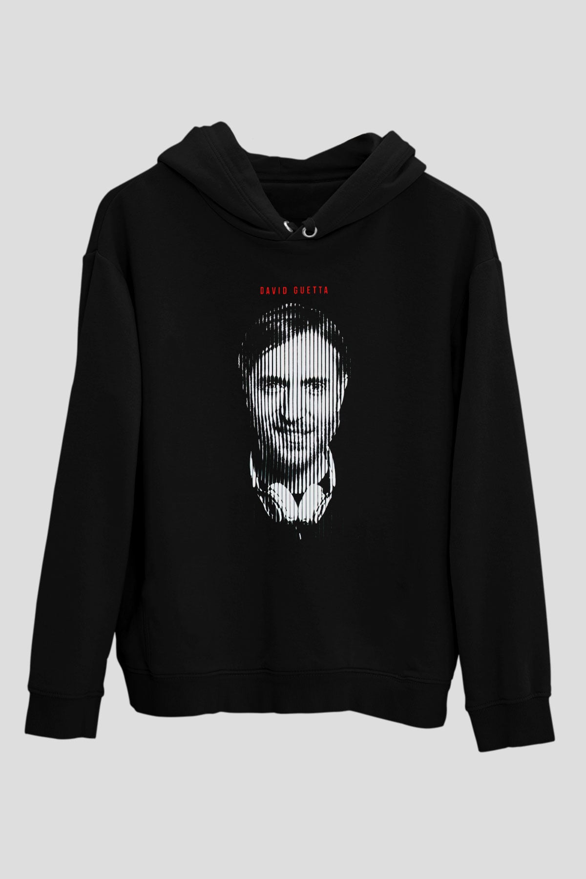 David Guetta Siyah Unisex Kapüşonlu Sweatshirt