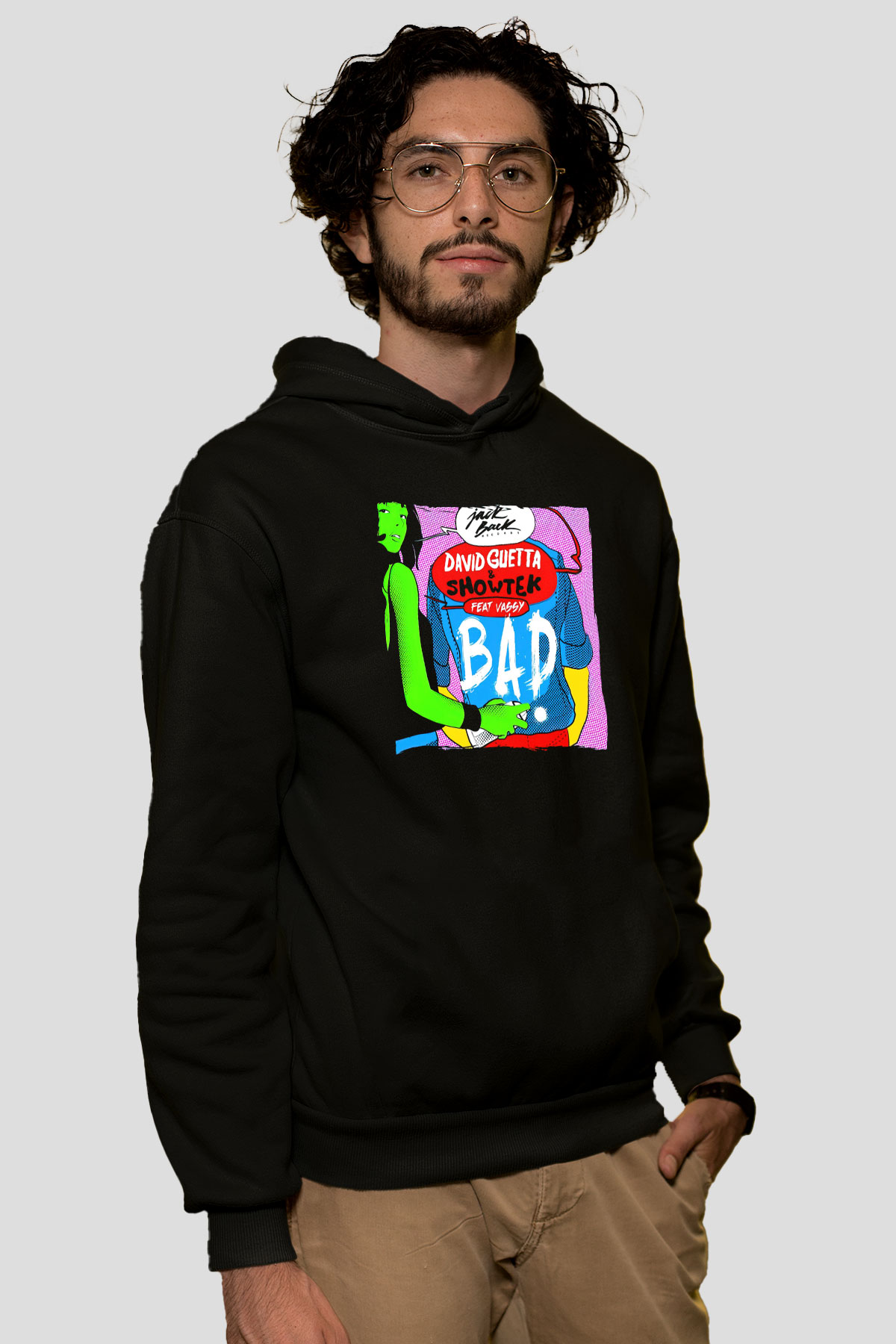 David Guetta Siyah Unisex Kapüşonlu Sweatshirt