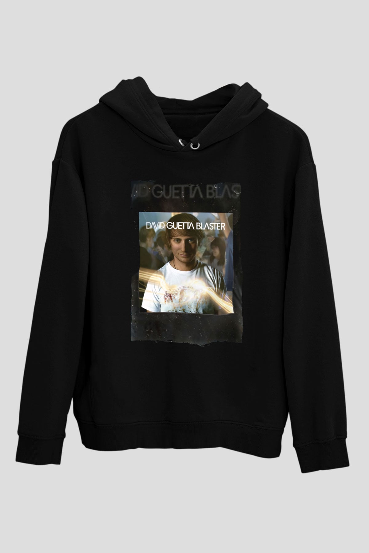David Guetta Siyah Unisex Kapüşonlu Sweatshirt