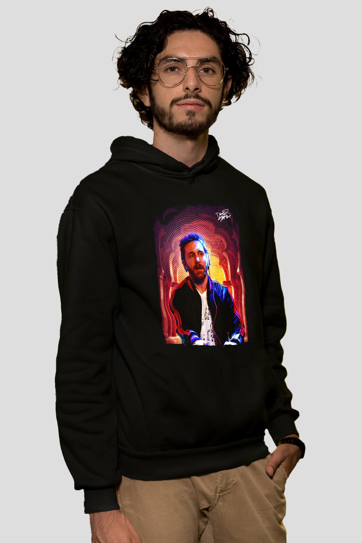 David Guetta Siyah Unisex Kapüşonlu Sweatshirt