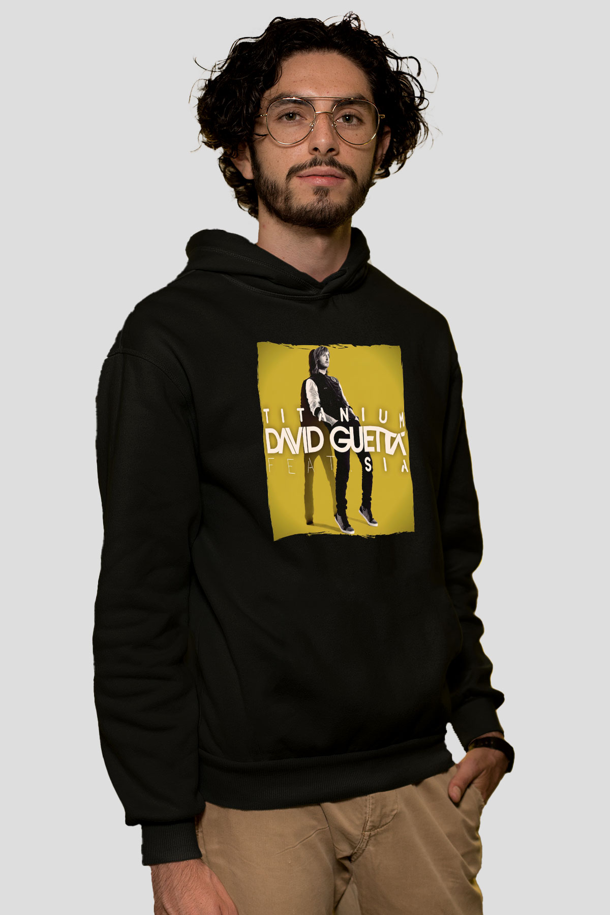 David Guetta Siyah Unisex Kapüşonlu Sweatshirt