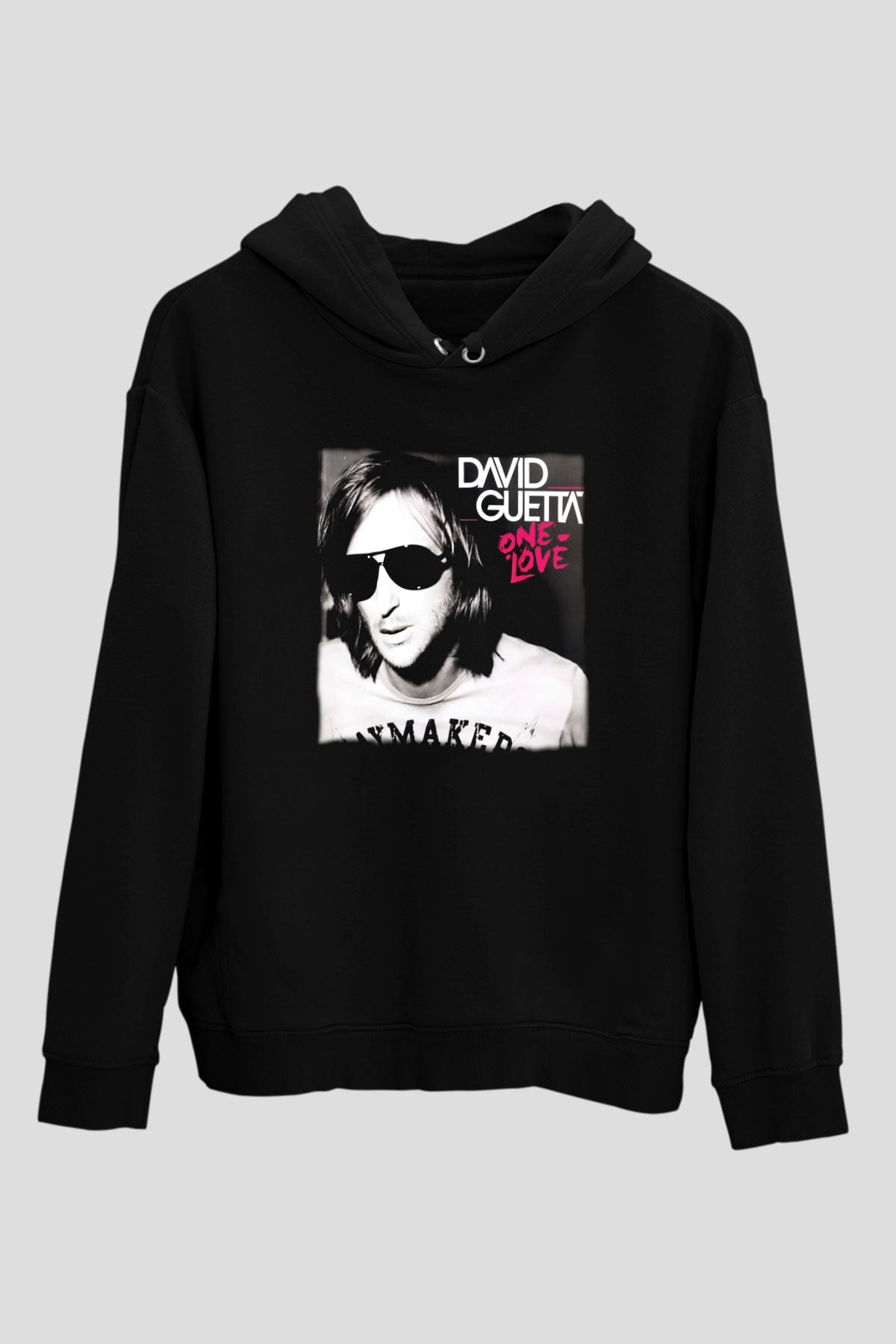 David Guetta Siyah Unisex Kapüşonlu Sweatshirt