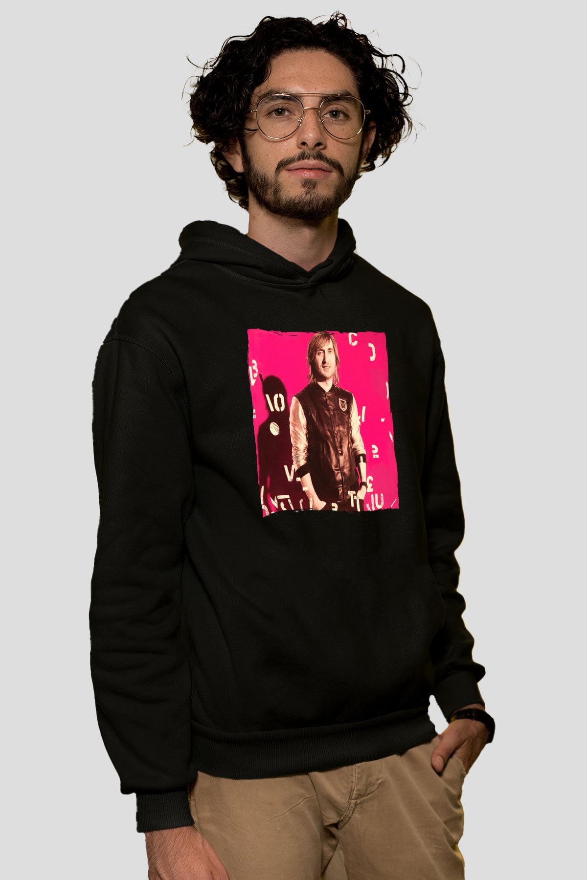 David Guetta Siyah Unisex Kapüşonlu Sweatshirt