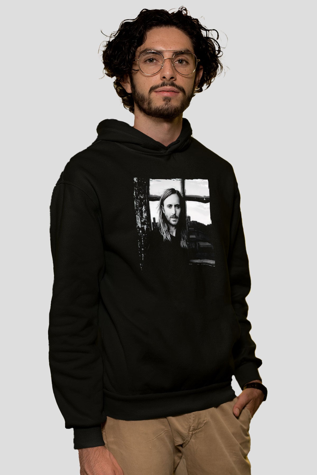 David Guetta Siyah Unisex Kapüşonlu Sweatshirt