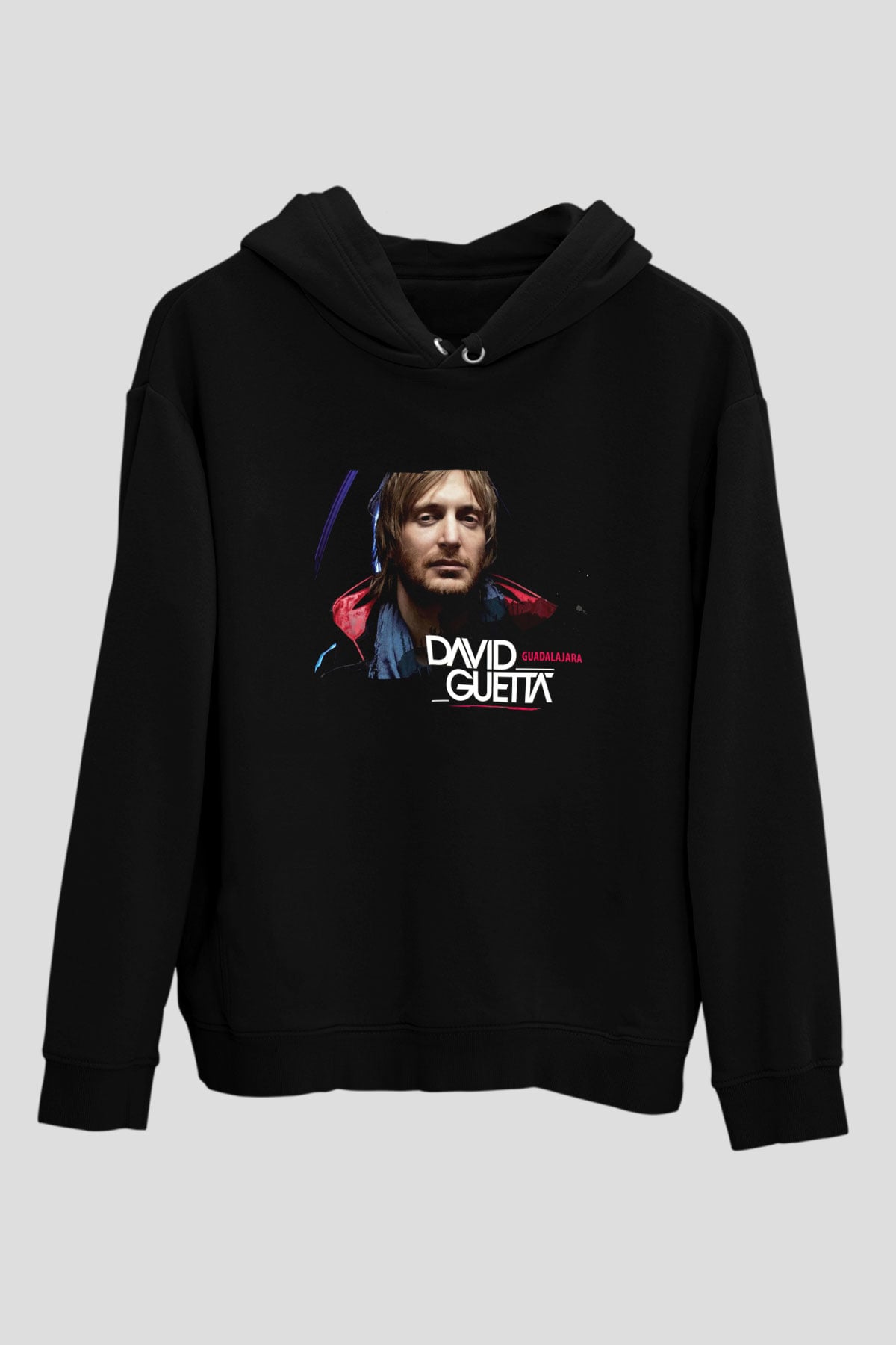 David Guetta Siyah Unisex Kapüşonlu Sweatshirt