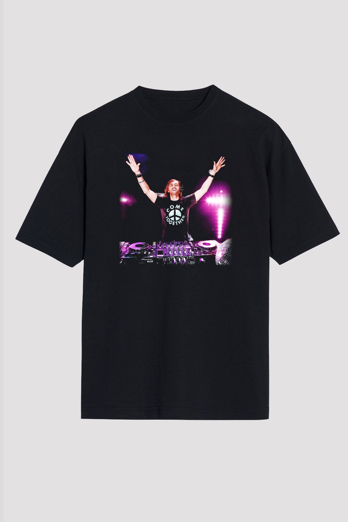 David Guetta Siyah Unisex Oversize Tişört T-Shirt