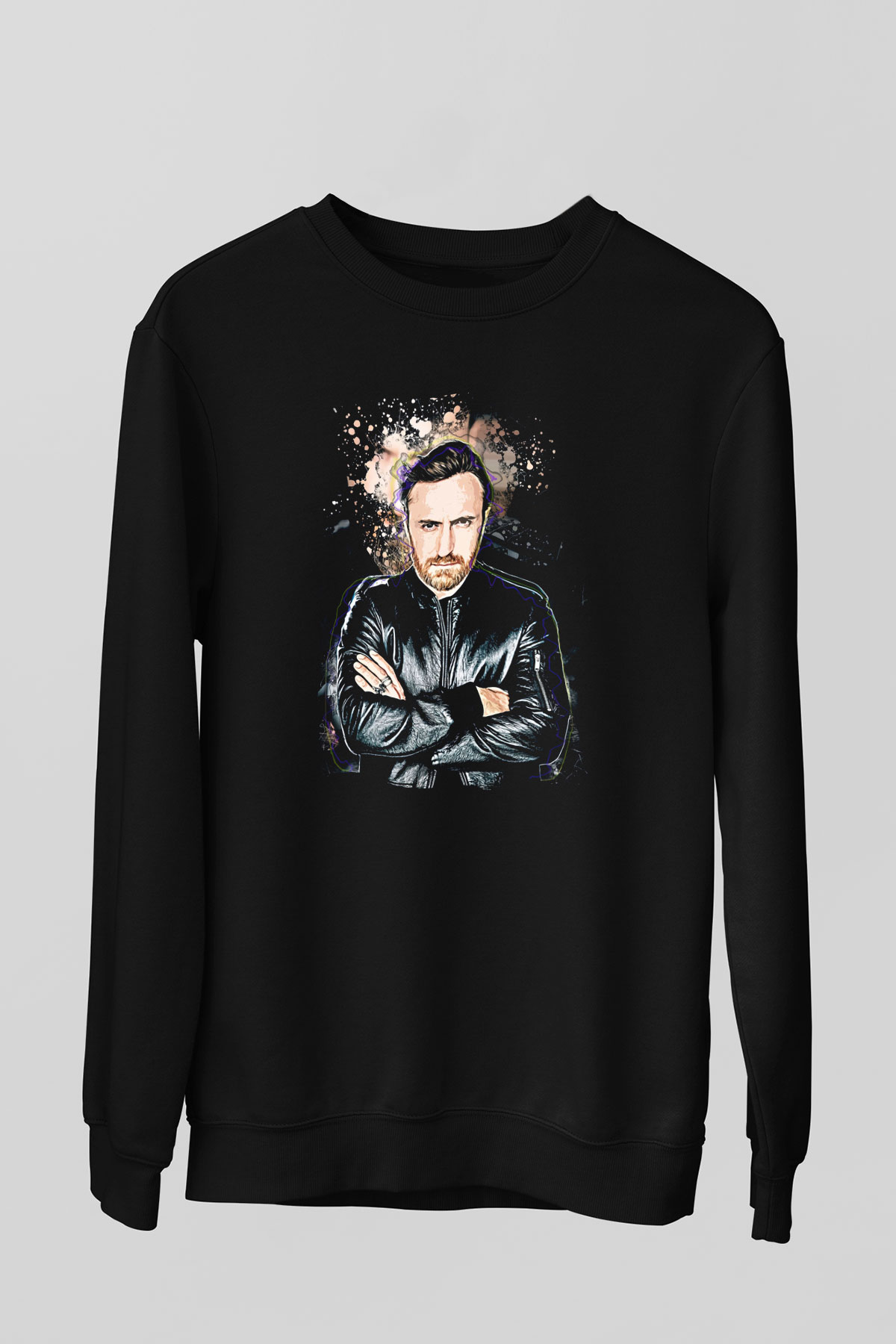 David Guetta Siyah Unisex Sweatshirt