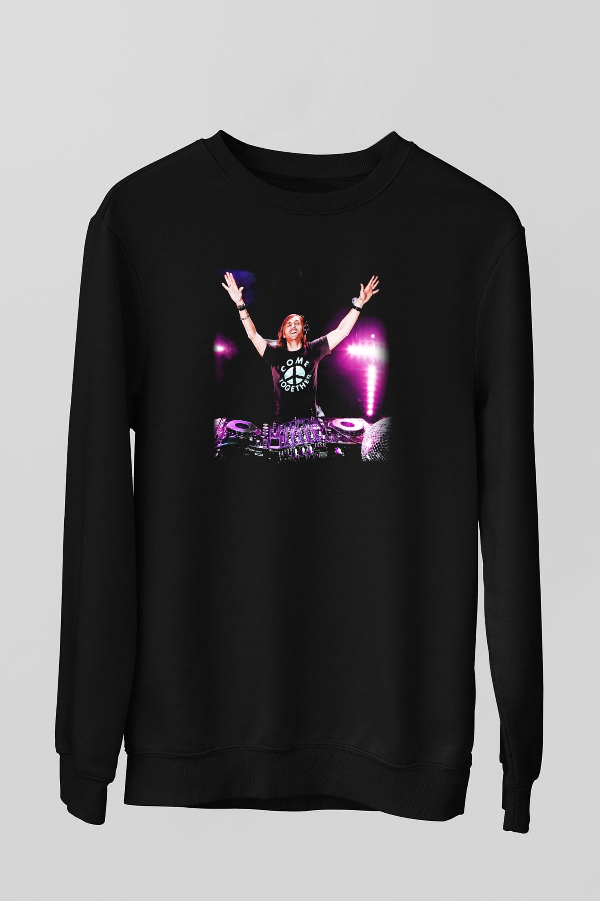 David Guetta Siyah Unisex Sweatshirt