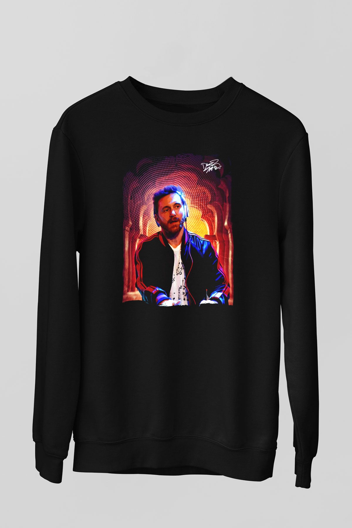 David Guetta Siyah Unisex Sweatshirt