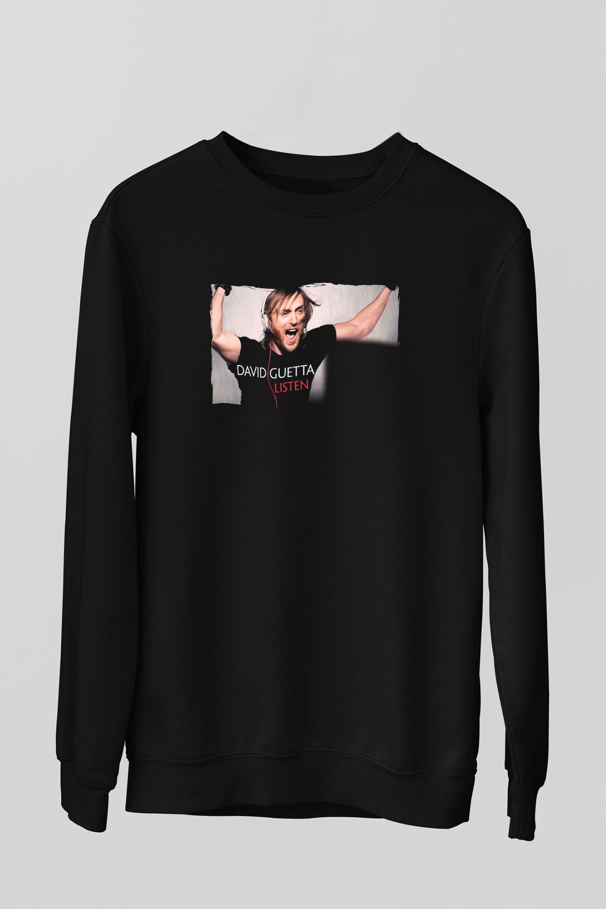 David Guetta Siyah Unisex Sweatshirt