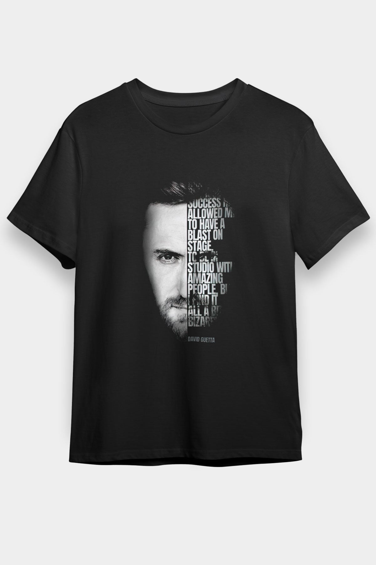 David Guetta Siyah Unisex Tişört T-Shirt - TişörtFabrikası