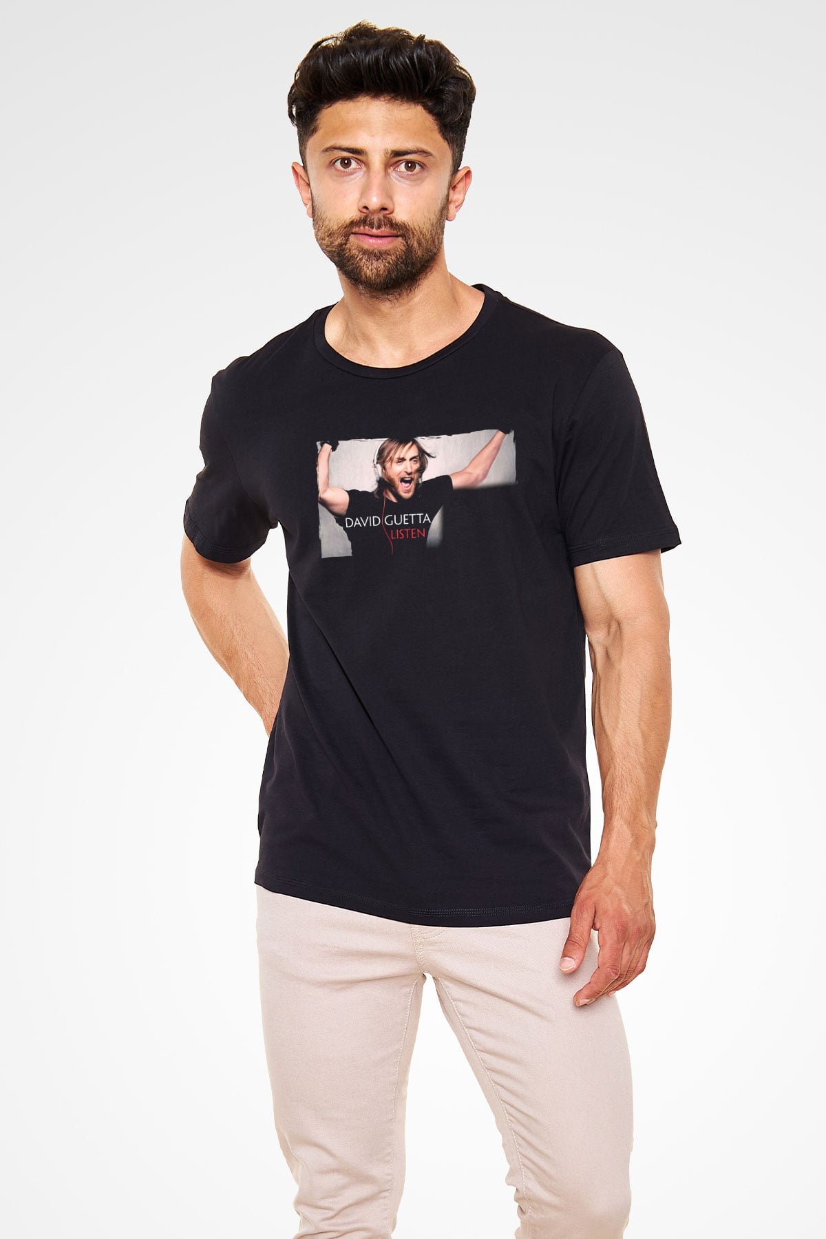 David Guetta Siyah Unisex Tişört T-Shirt - TişörtFabrikası