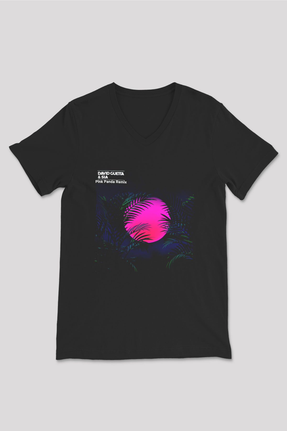 David Guetta Siyah Unisex V Yaka Tişört