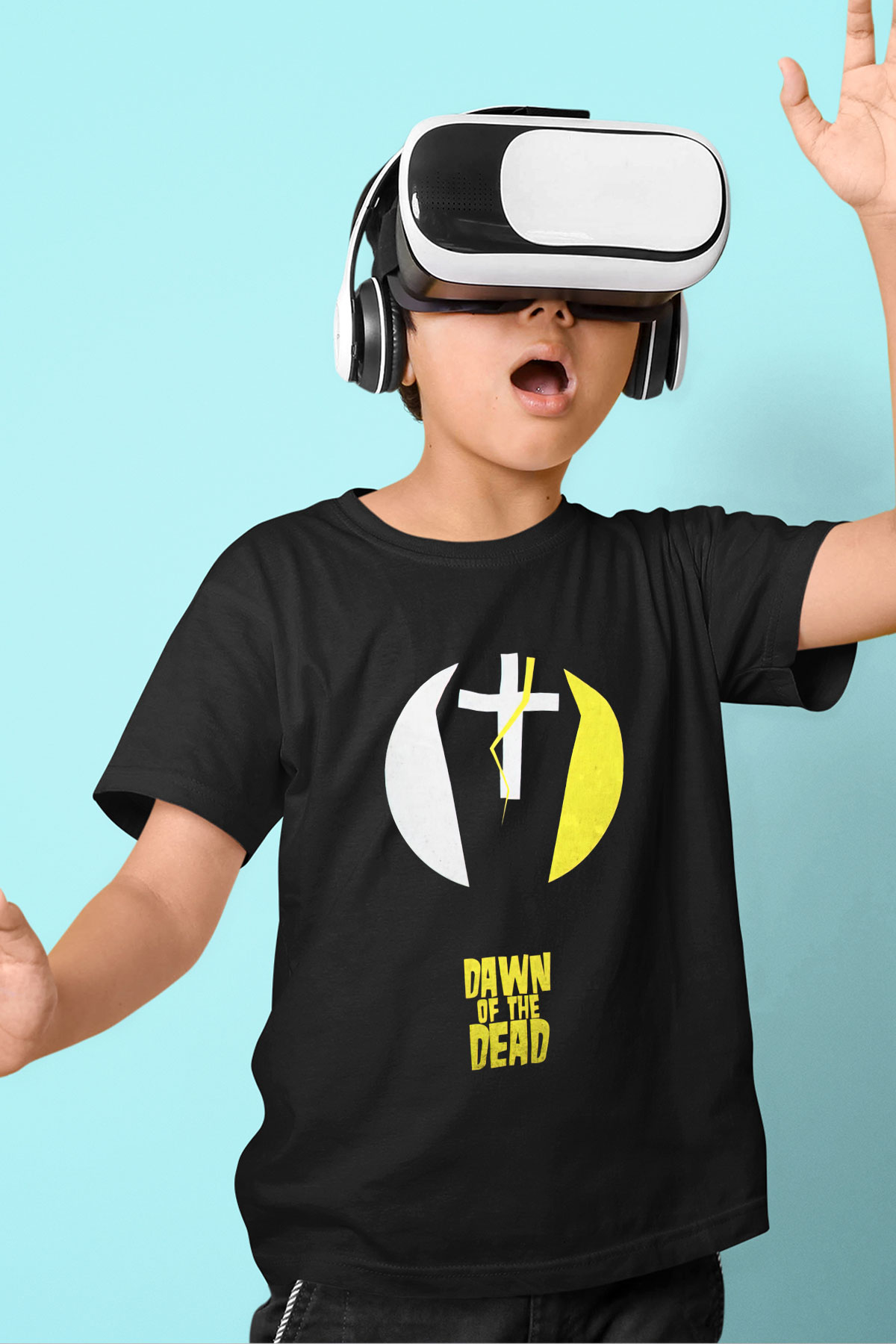 Dawn of the Dead Baskılı Siyah Unisex Çocuk Tişört